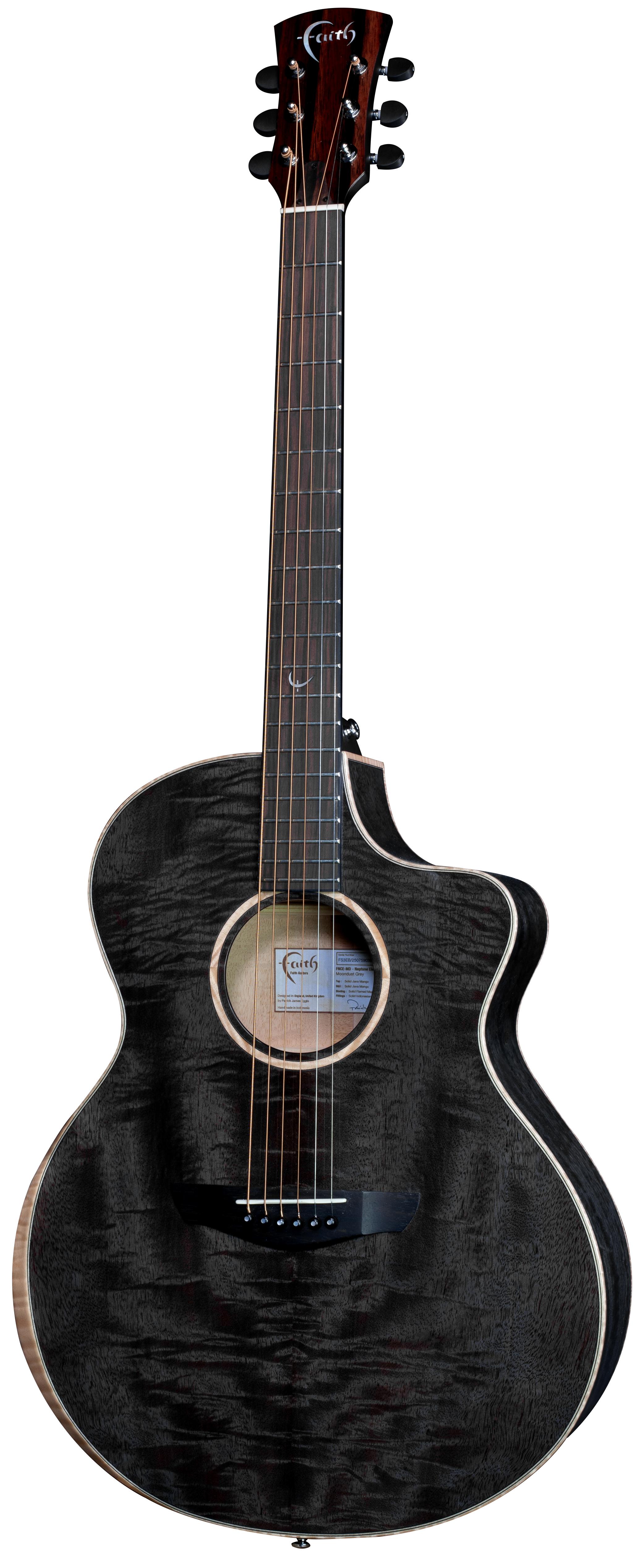 Faith FX Series FNCEDNG Neptune Cutaway Electro Acoustic in Moondust Grey - FNCEMD---Angle-Front-M.jpg