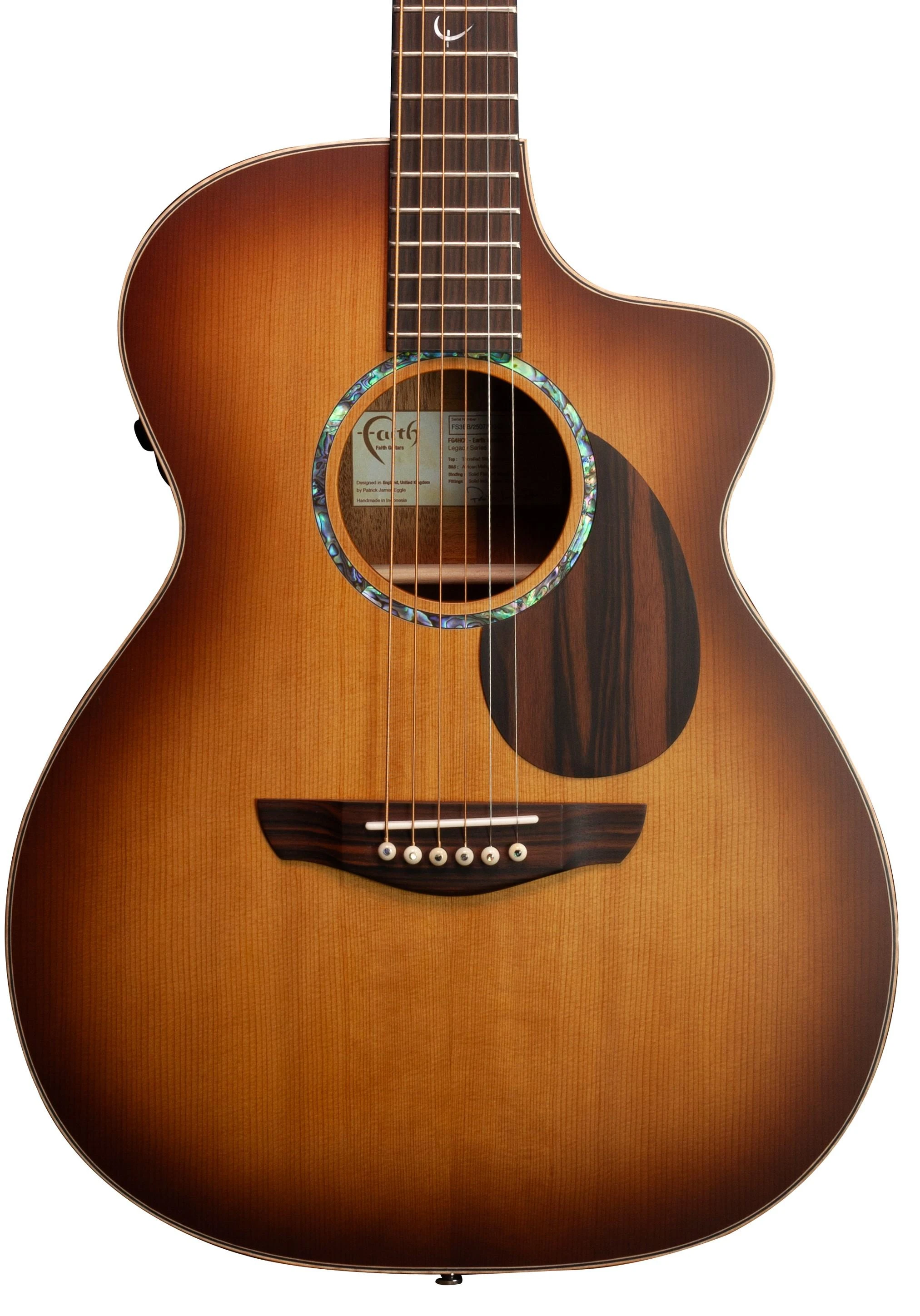 Faith Legacy Series FG4 Earth Cutaway Electro Acoustic in Satin Sunburst - FG4HCE-Straight Front cropped.jpg