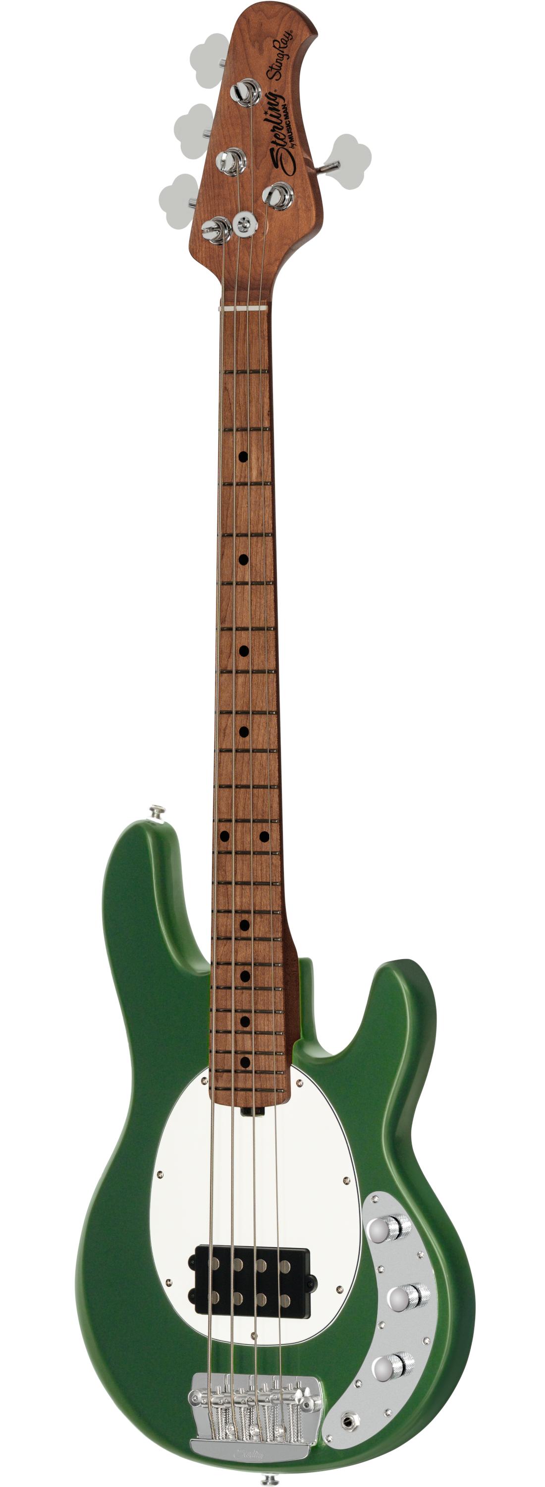 Sterling by Music Man StingRay Short Scale Bass Guitar in Charging Green - STRAYSS4CHGM2C-Angle.jpg
