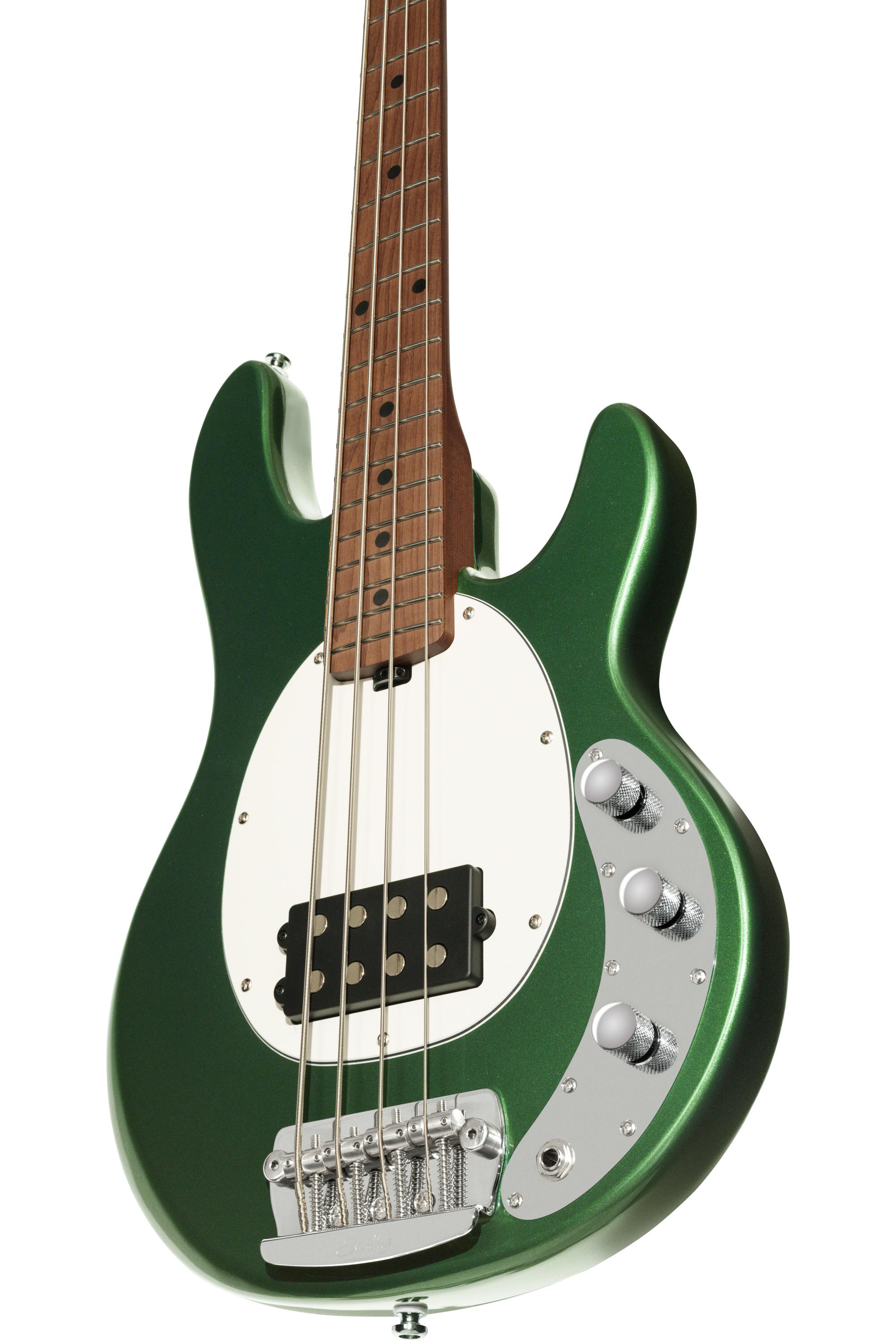 Sterling by Music Man StingRay Short Scale Bass Guitar in Charging Green - STRAYSS4CHGM2C-Body-Angle.jpg