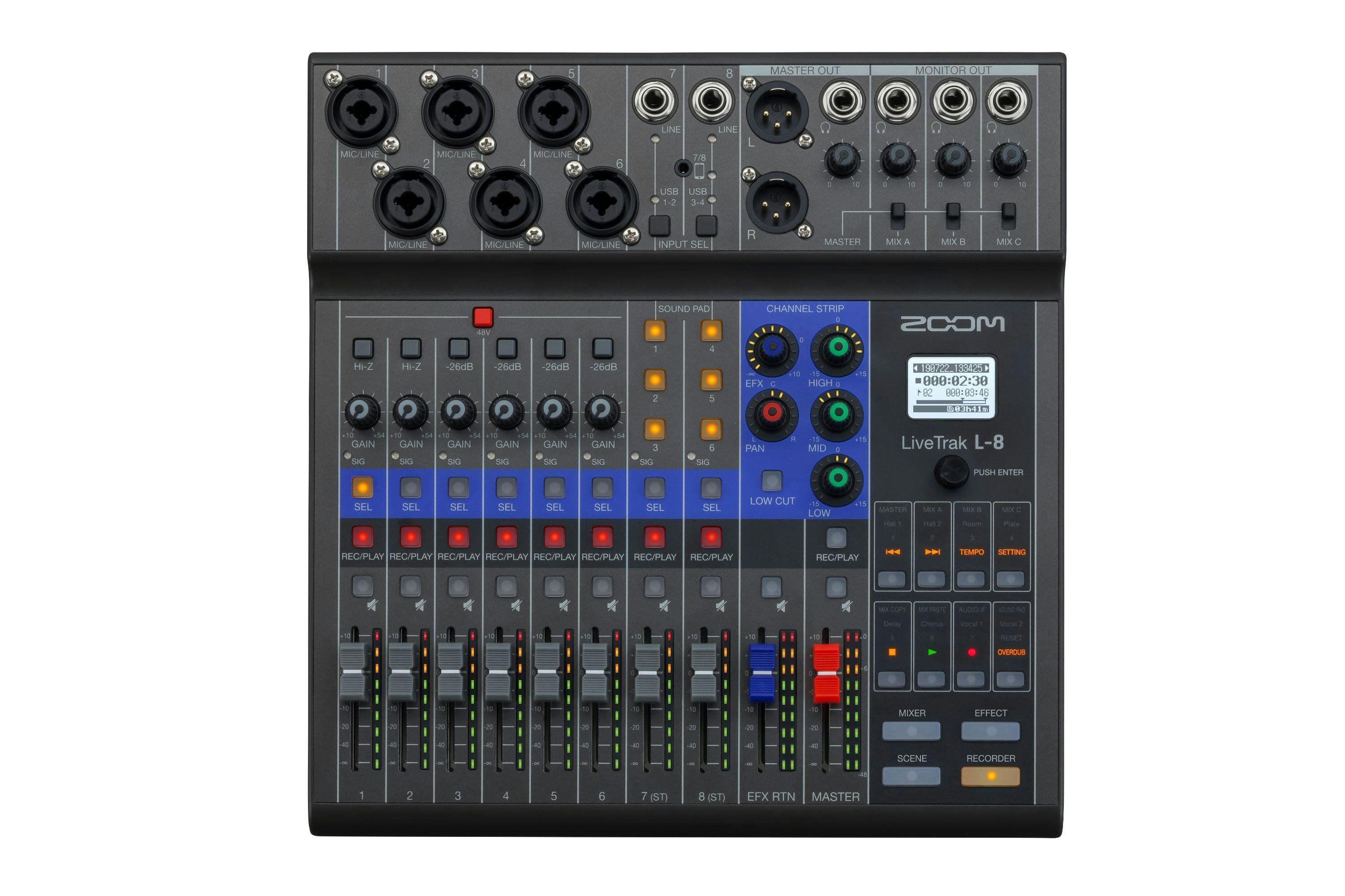 LiveTrak L-8　新品同様中古 Zoom Livetrack L-8 Digital Mixer - Andertons Music Co.