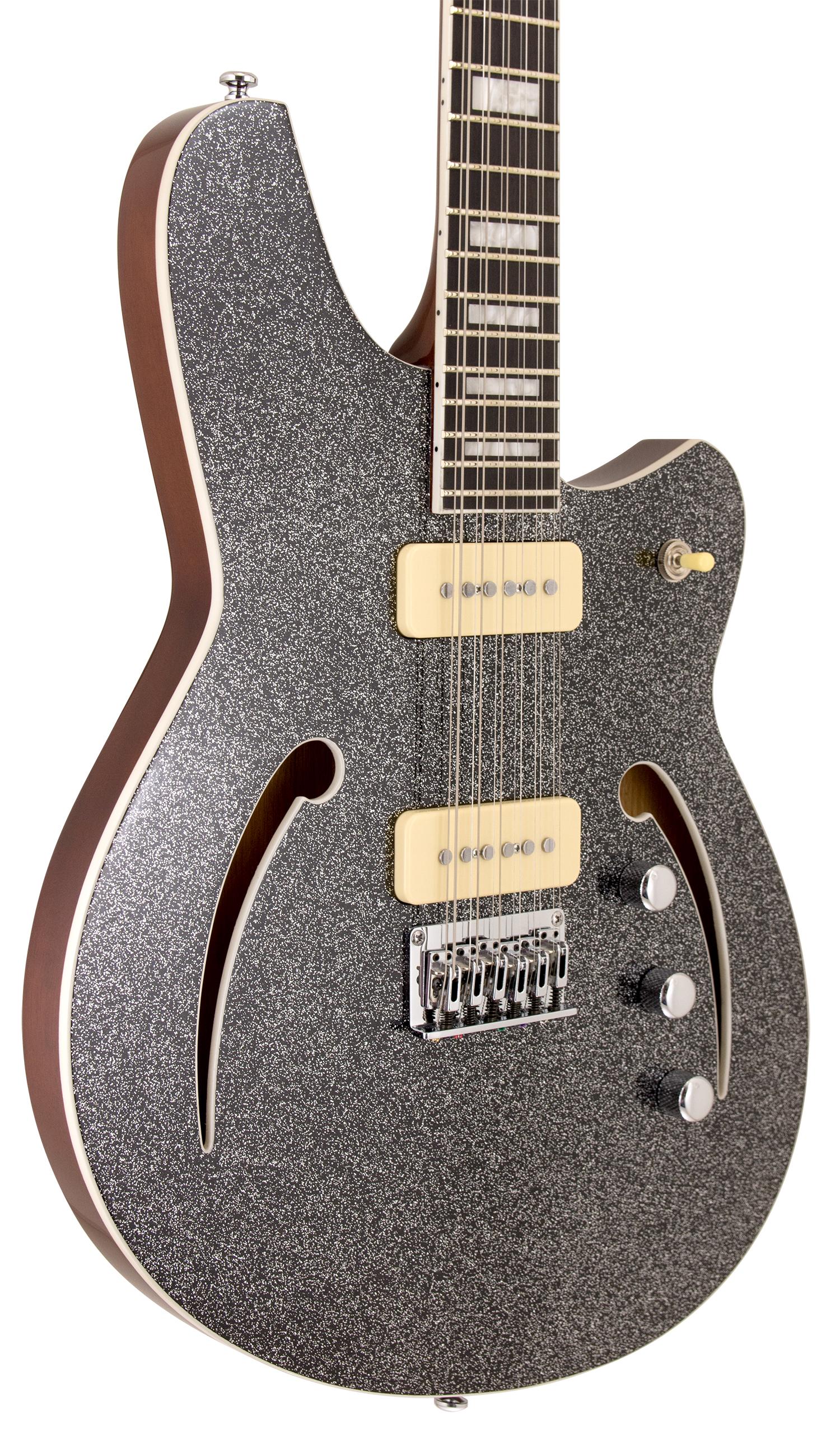 Reverend Airwave 12-String Electric Guitar in Black Sparkle