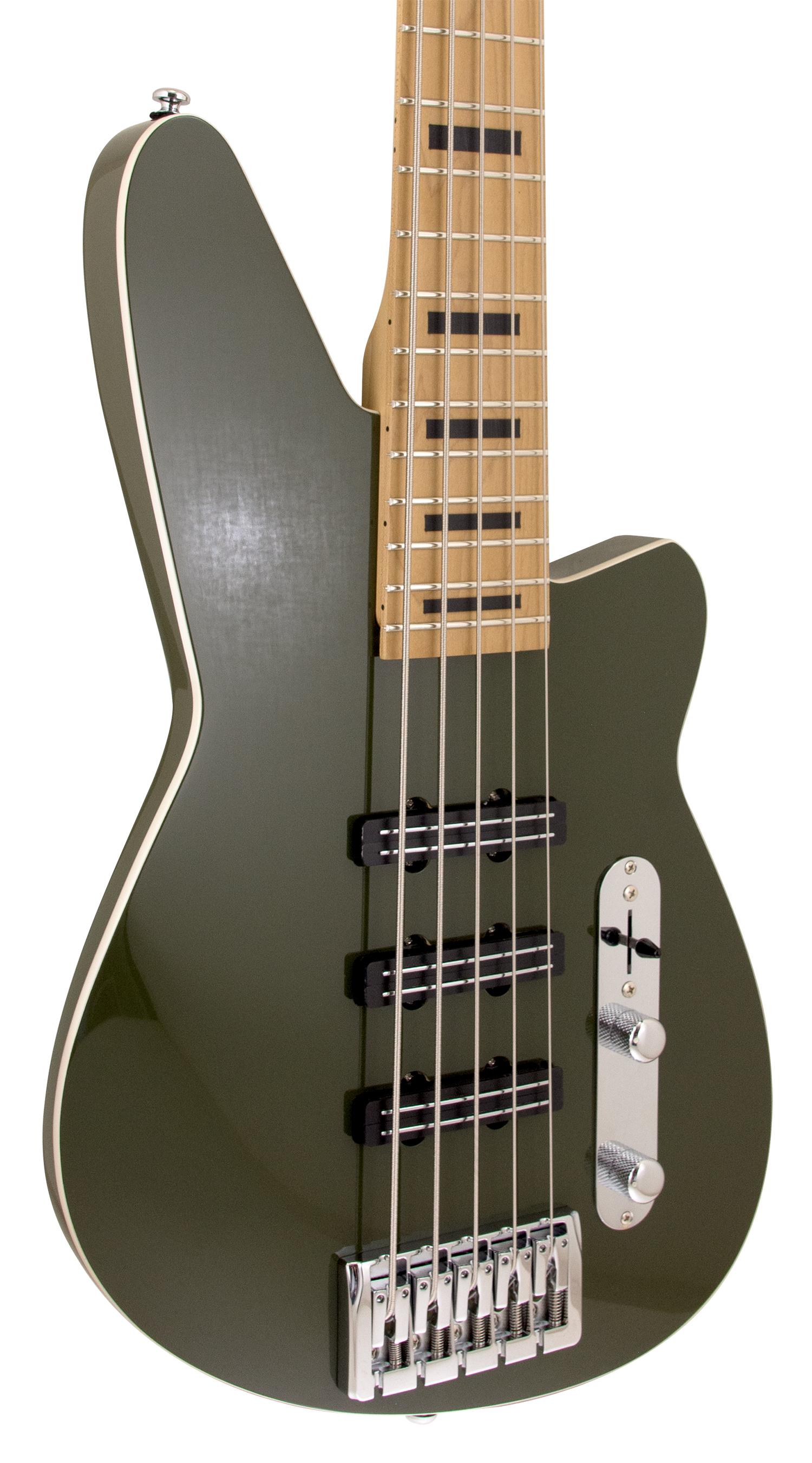 Reverend Triad 5 String Bass Guitar in Army Green - TRI5-AGRN_C.jpg