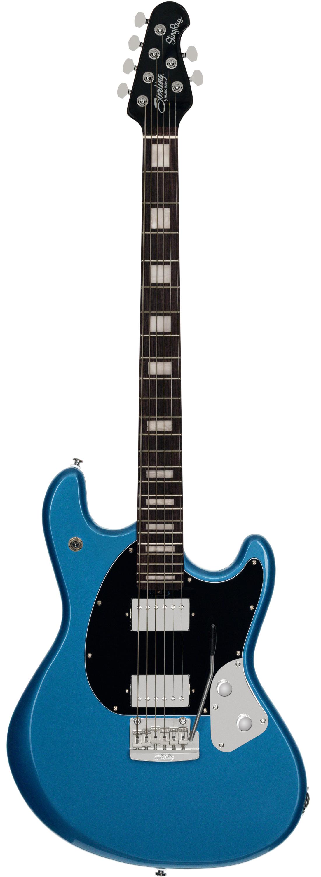 Sterling by Music Man StingRay Baritone Electric Guitar in Toluca Lake Blue - STSR50BARTLBR2C-Front.jpg
