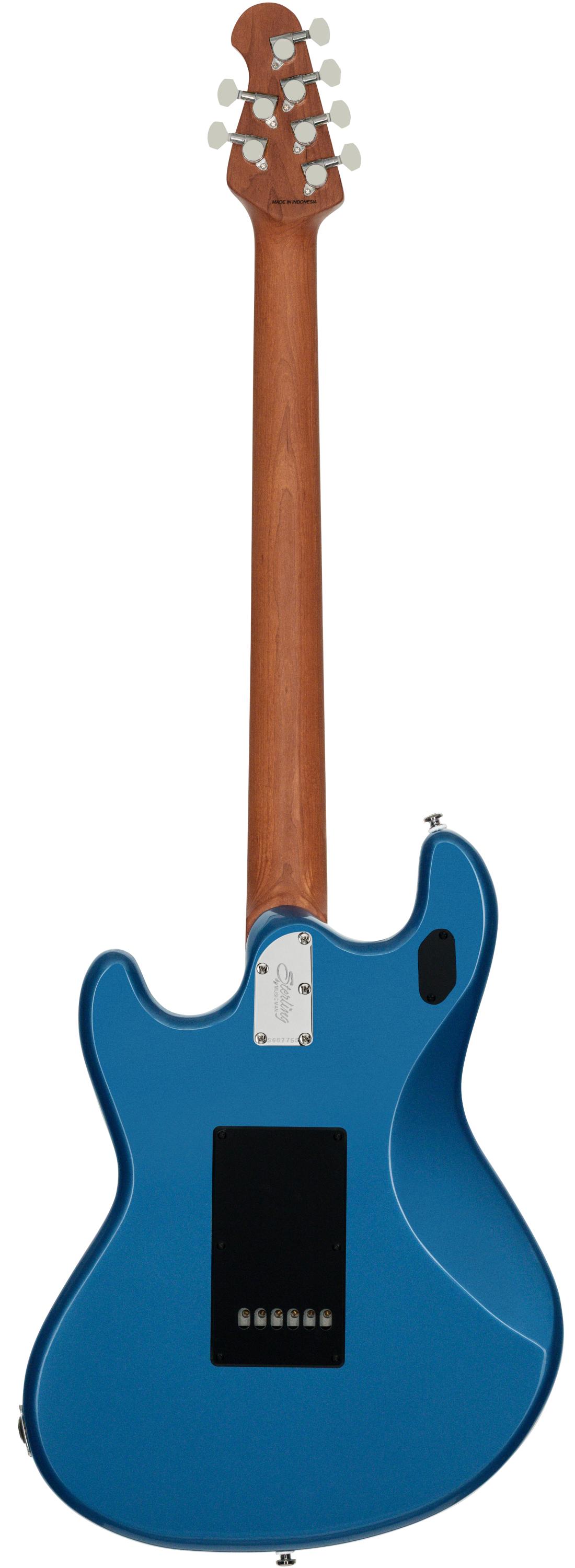 Sterling by Music Man StingRay Baritone Electric Guitar in Toluca Lake Blue - STSR50BARTLBR2C-Back.jpg