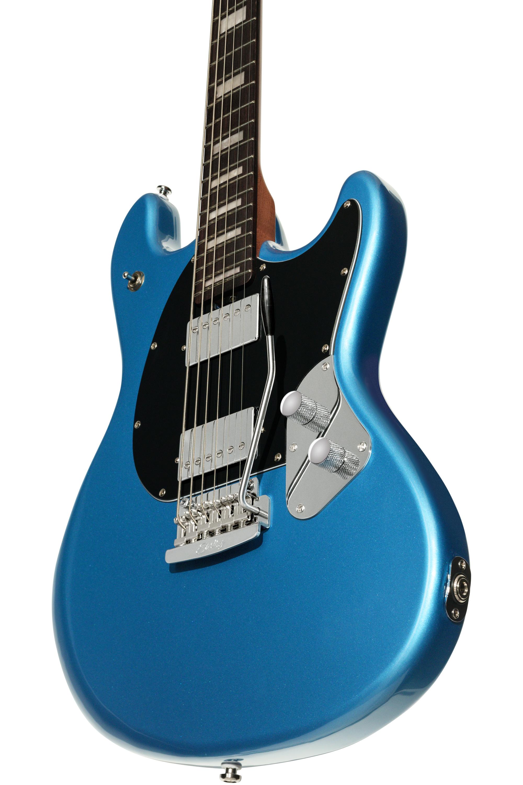 Sterling by Music Man StingRay Baritone Electric Guitar in Toluca Lake Blue - STSR50BARTLBR2C-Body-Angle.jpg