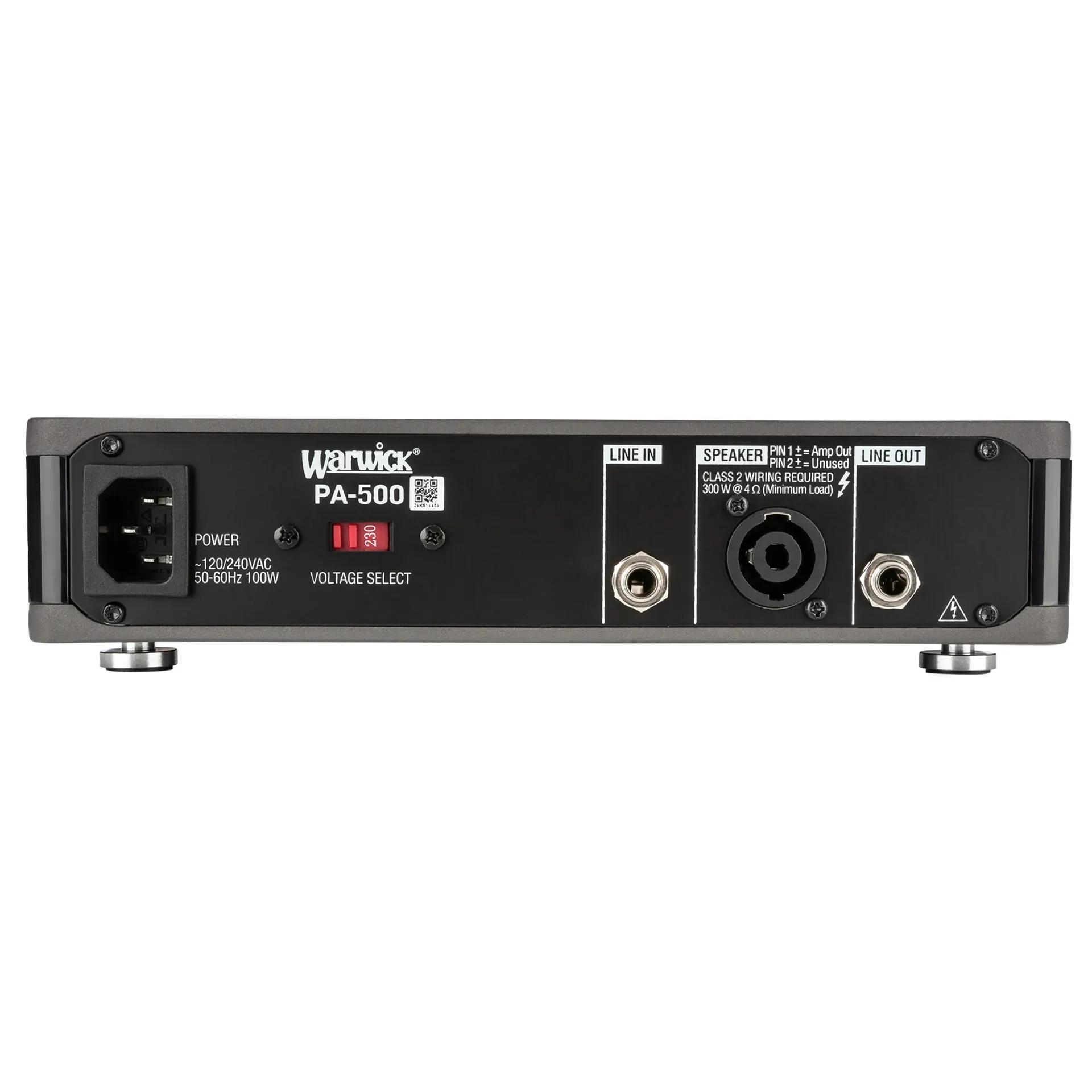 Warwick Amps PA 500 - Class D Power Amplifier with 3-way EQ 500 Watt - WAR-PA-500-Back.jpg