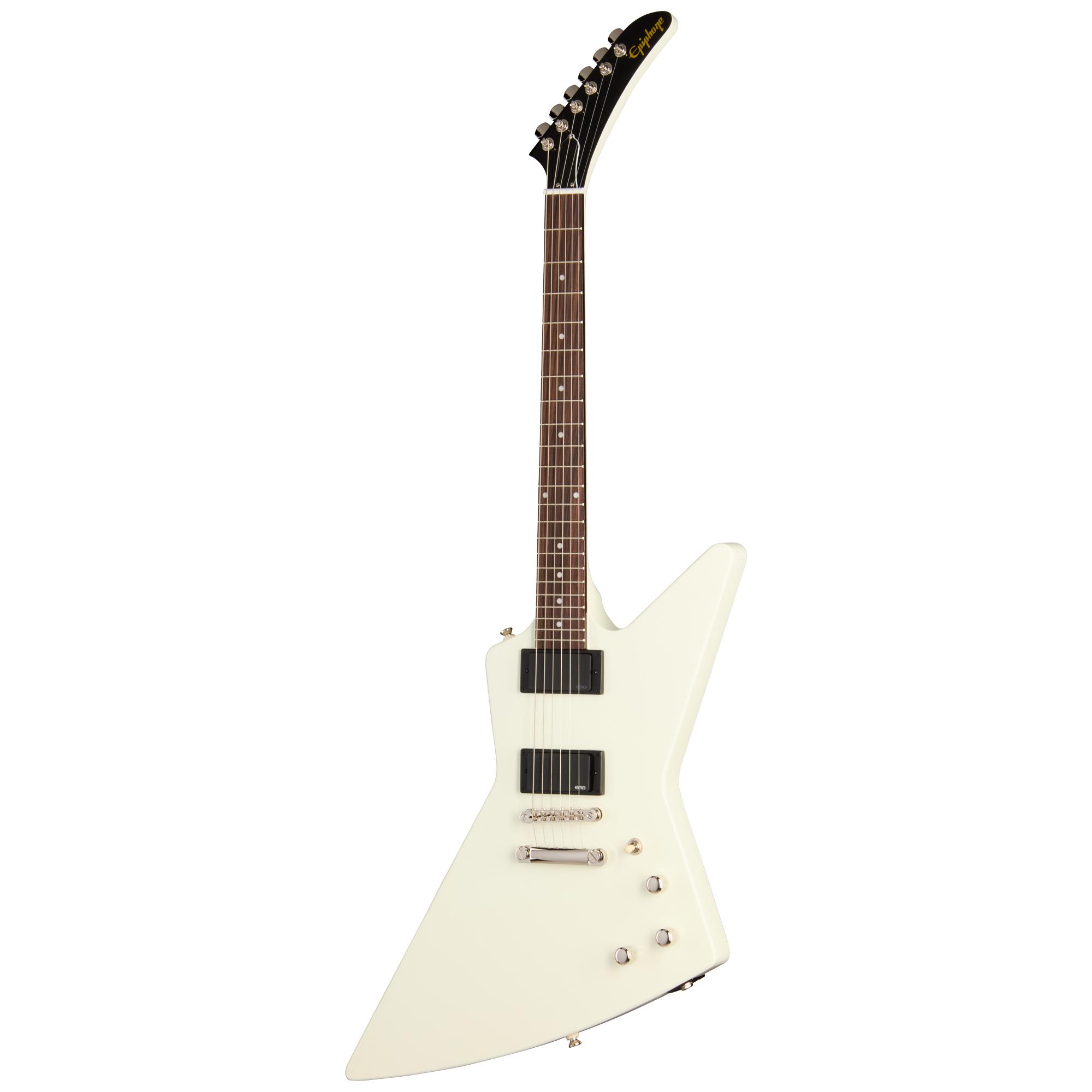 Epiphone Inspired by Gibson Explorer ‘80s EMG Electric Guitar in Classic White - EIEX8CWNH1-Front.jpg