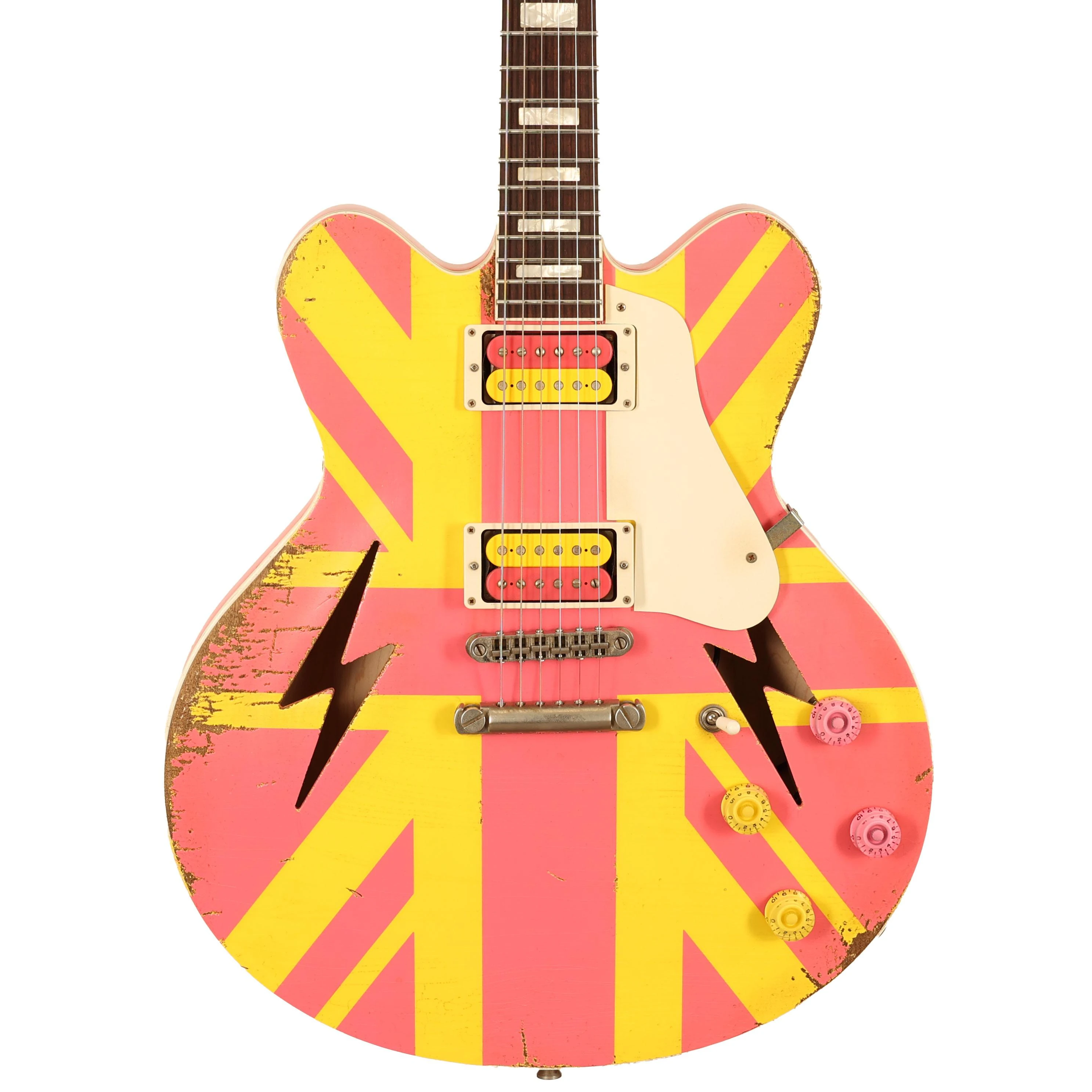 Rock N Roll Relics Lightning Custom Medium Aged in Never Mind the Finish Pink and Yellow - 251980 (2).jpg