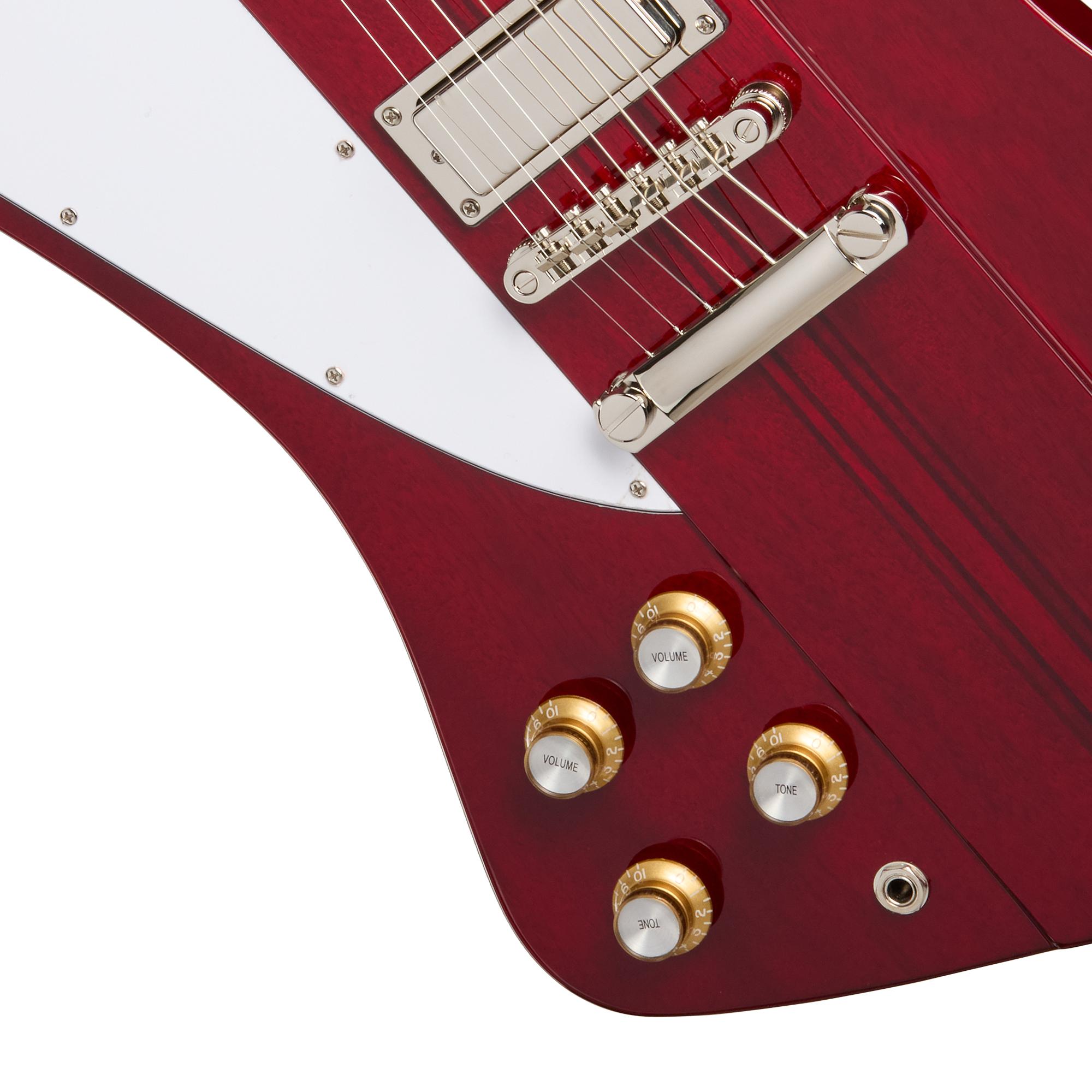 Epiphone Inspired by Gibson Firebird Left Handed Electric Guitar in Wine Red - EIFBWRNH1L-Controls.jpg