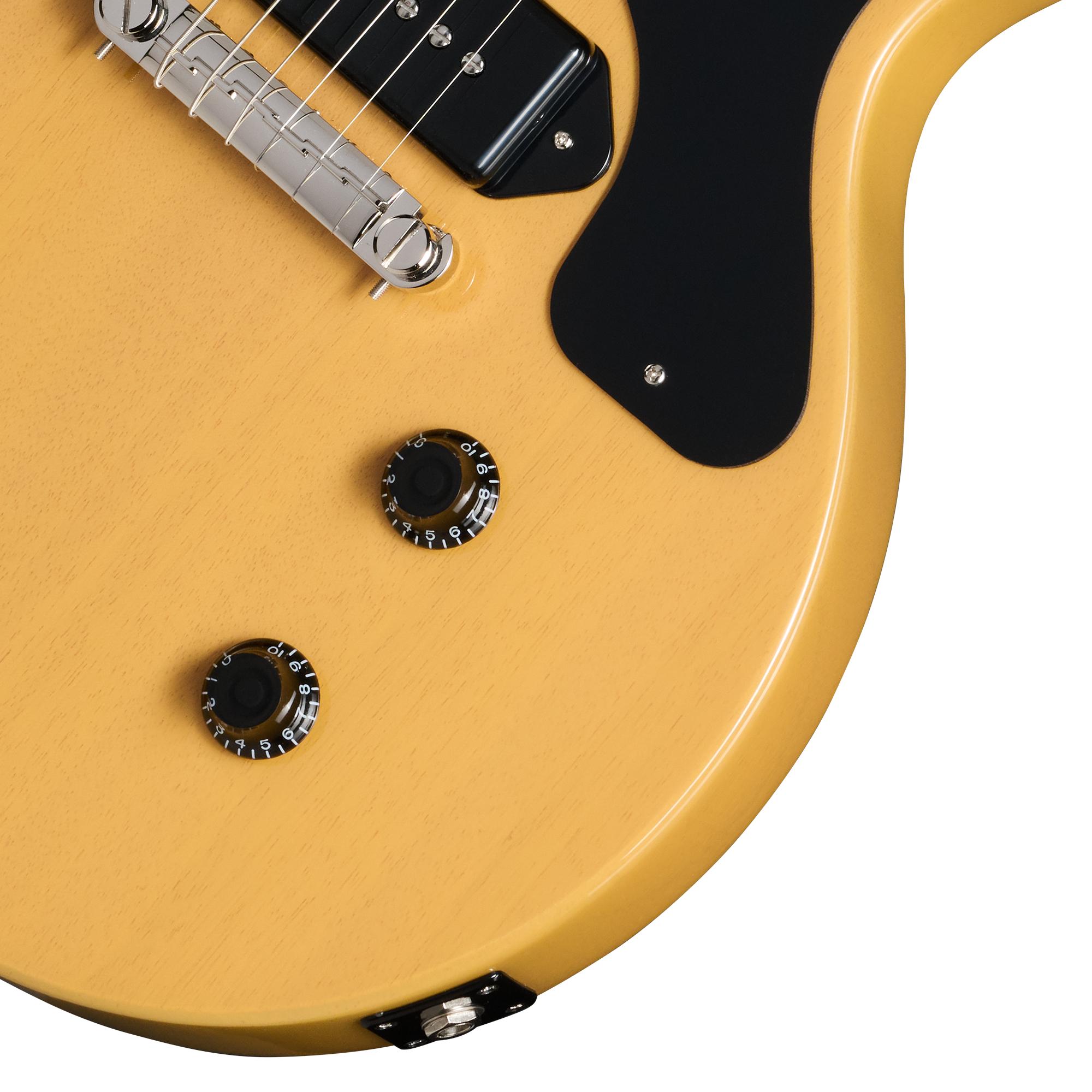 Epiphone Inspired by Gibson Les Paul Junior Electric Guitar in TV Yellow - EILPJTYNH1-Controls.jpg