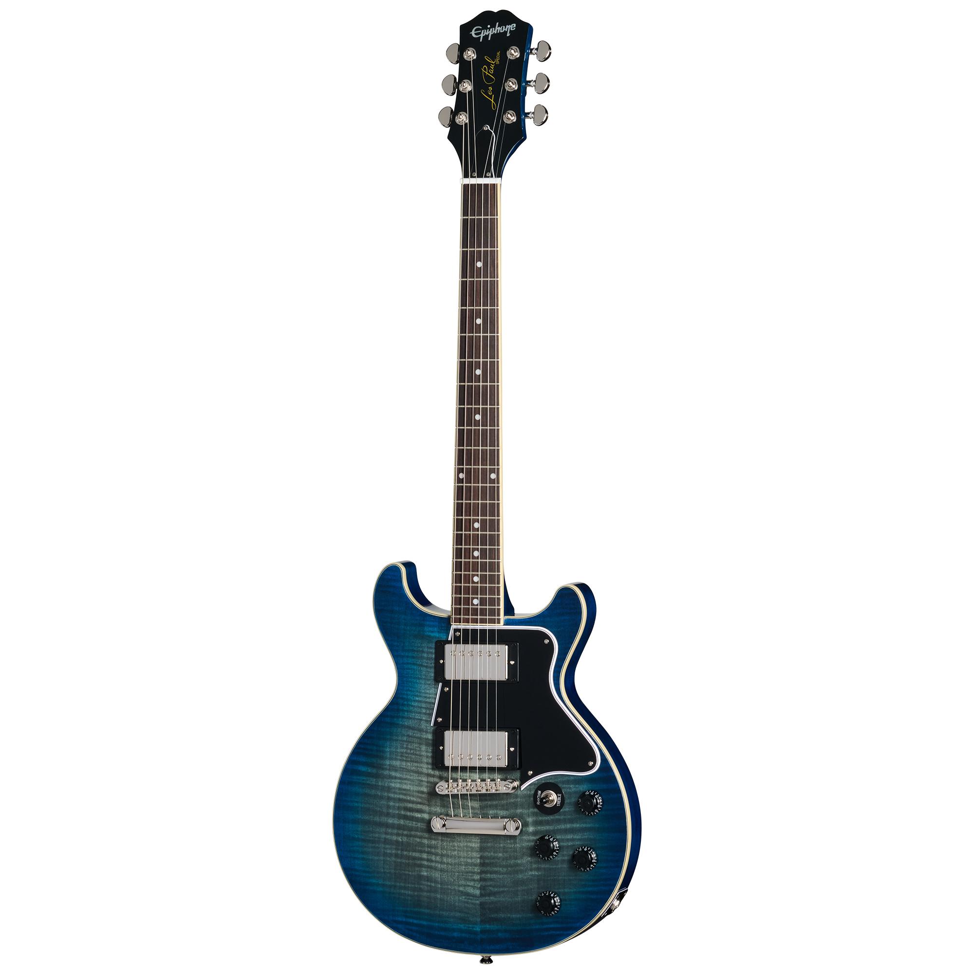 Epiphone Inspired by Gibson Les Paul Special Double Cut Figured Electric Guitar in Ocean Water - EILSDFOWNH1-Front.jpg