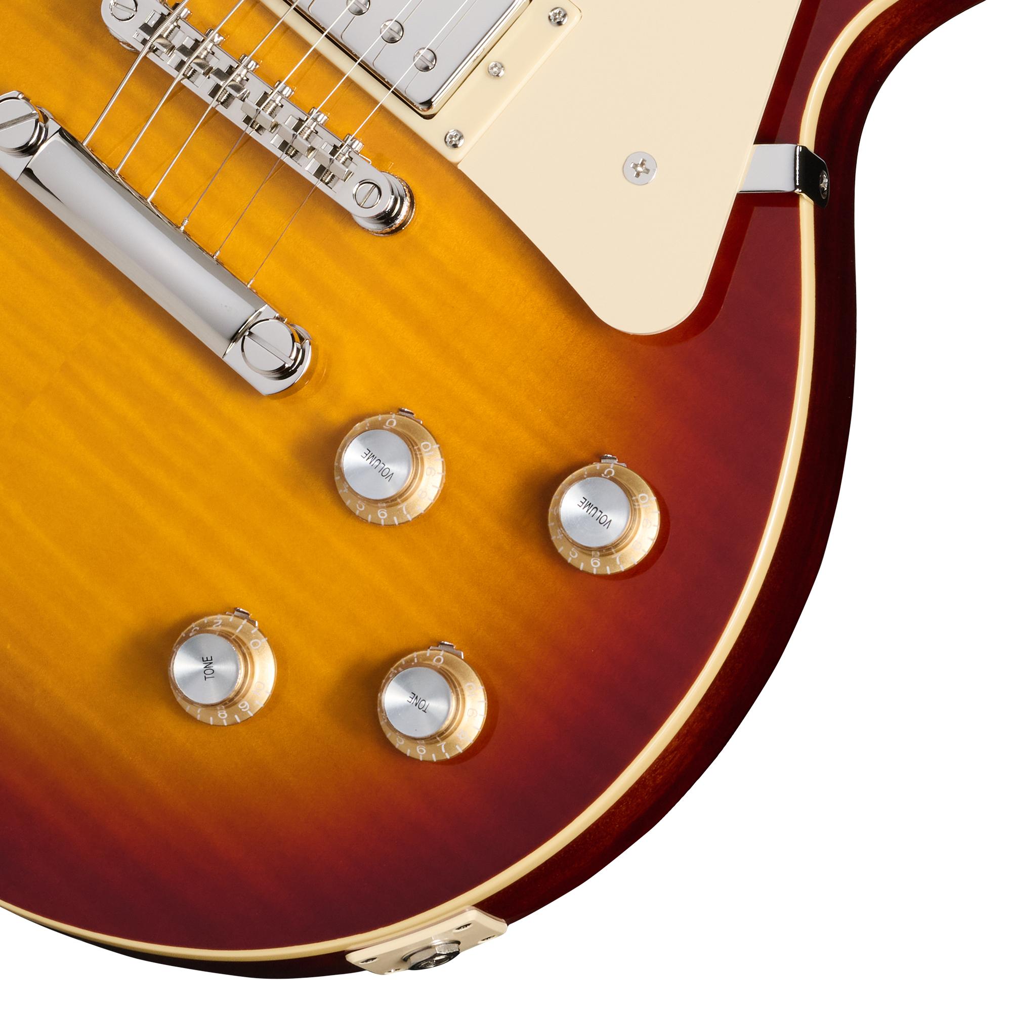 Epiphone Inspired by Gibson Les Paul Standard ‘60s Figured Electric Guitar in Iced Tea Burst - EIGLP6ITNHR-Controls.jpg