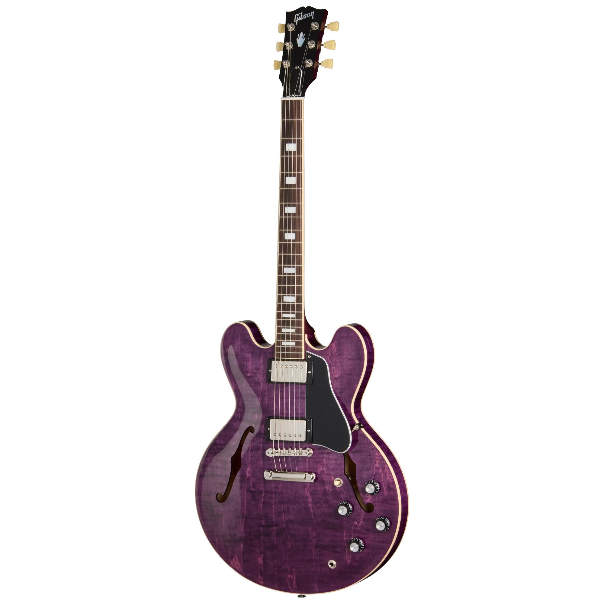 Gibson ES-335 Figured Semi-Hollow Electric Guitar in Translucent Purple - ES35F25PRNH3-Front.jpg