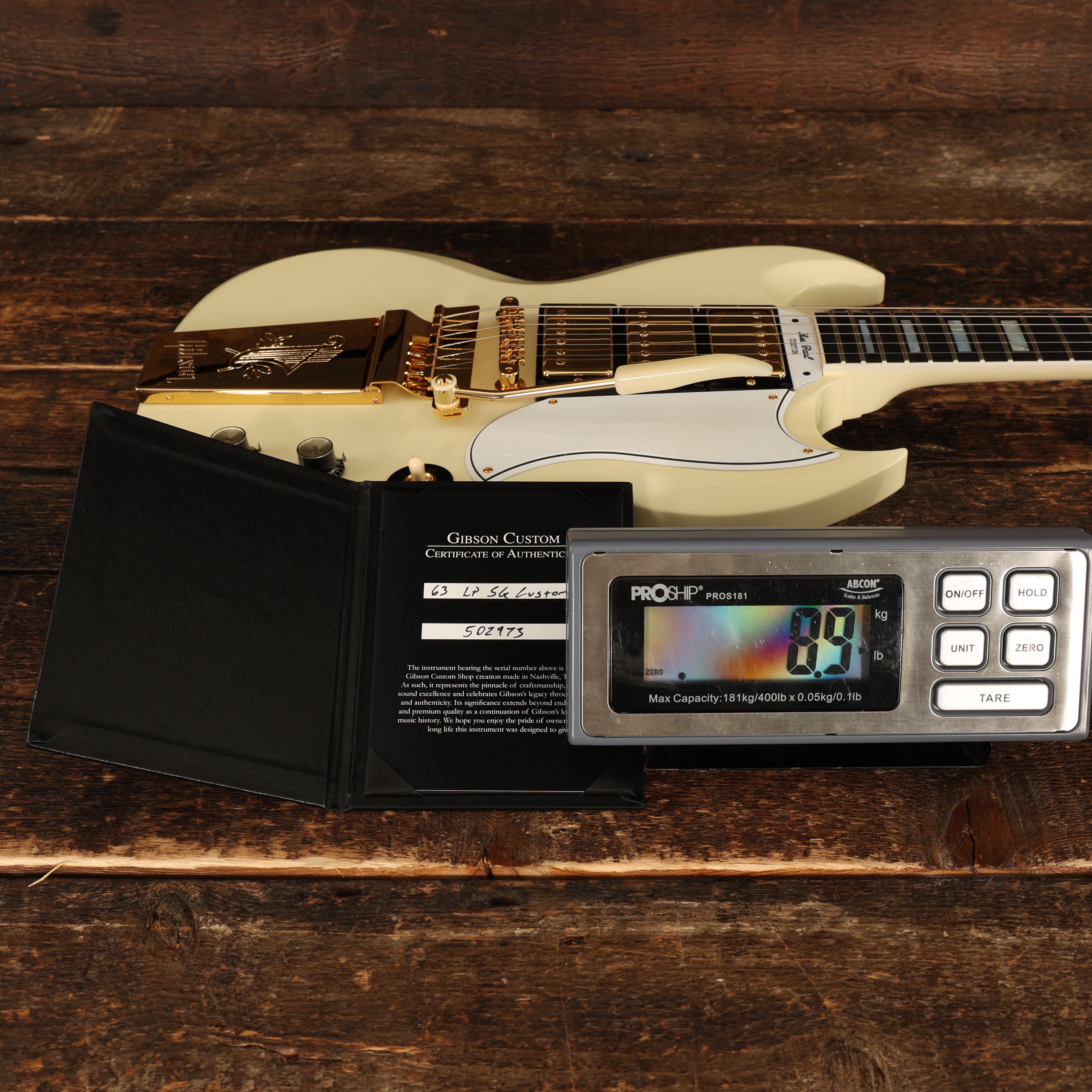 Gibson Custom Shop 1963 Les Paul SG Custom Reissue Maestro Vibrola VOS in Classic White with Gold Hardware  - 502973 (7).JPG