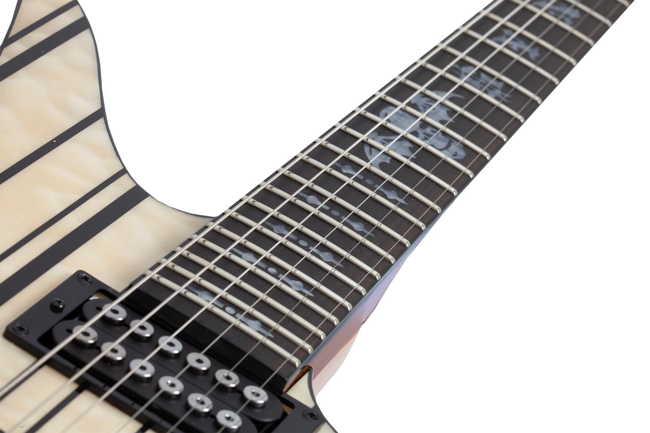 Schecter Synyster Gates Signature Standard Plus Electric Guitar in Gloss Natural with Black Pin Stripes - SCH-GTR-1752-Fingerboard.jpg