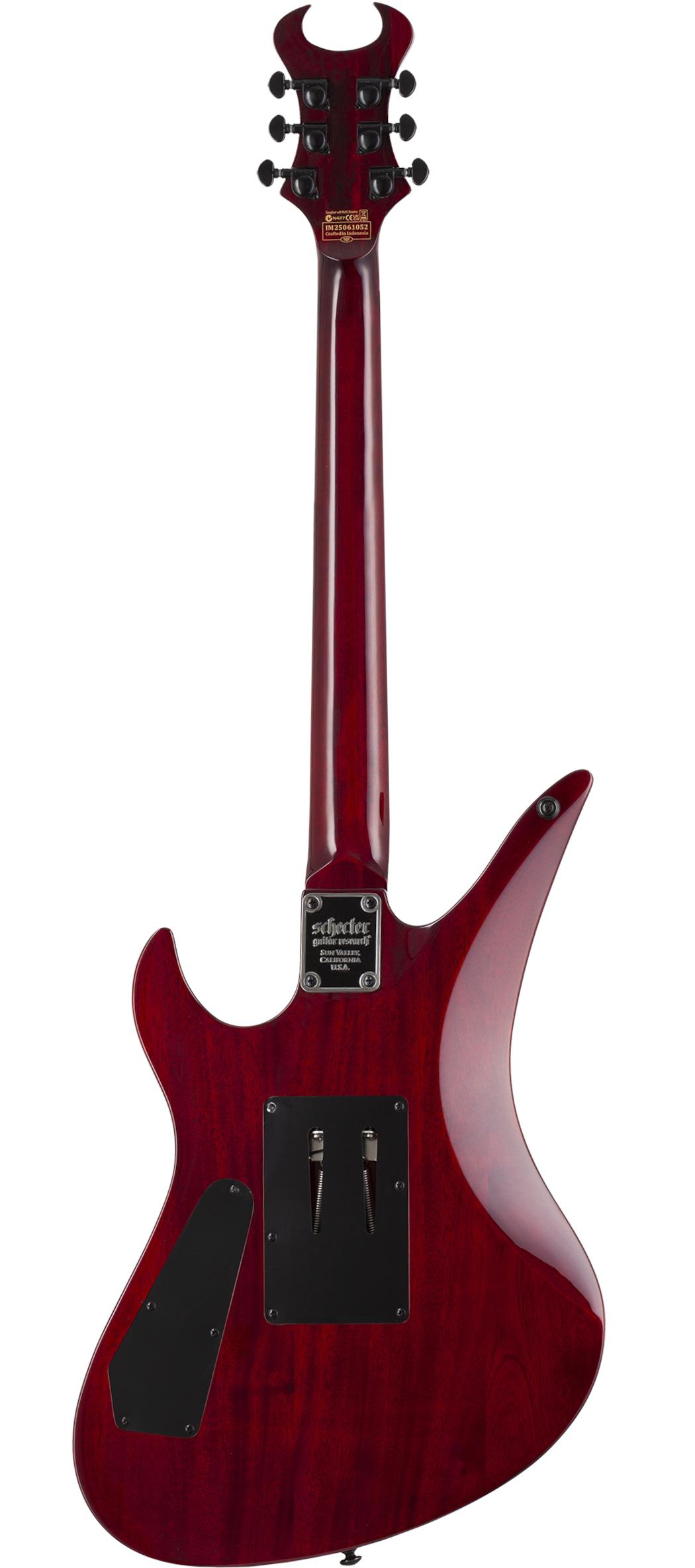 Schecter Synyster Gates Signature Standard Plus Electric Guitar in Deep Red with Black Pin Stripes - SCH-GTR-1753-Back.jpg