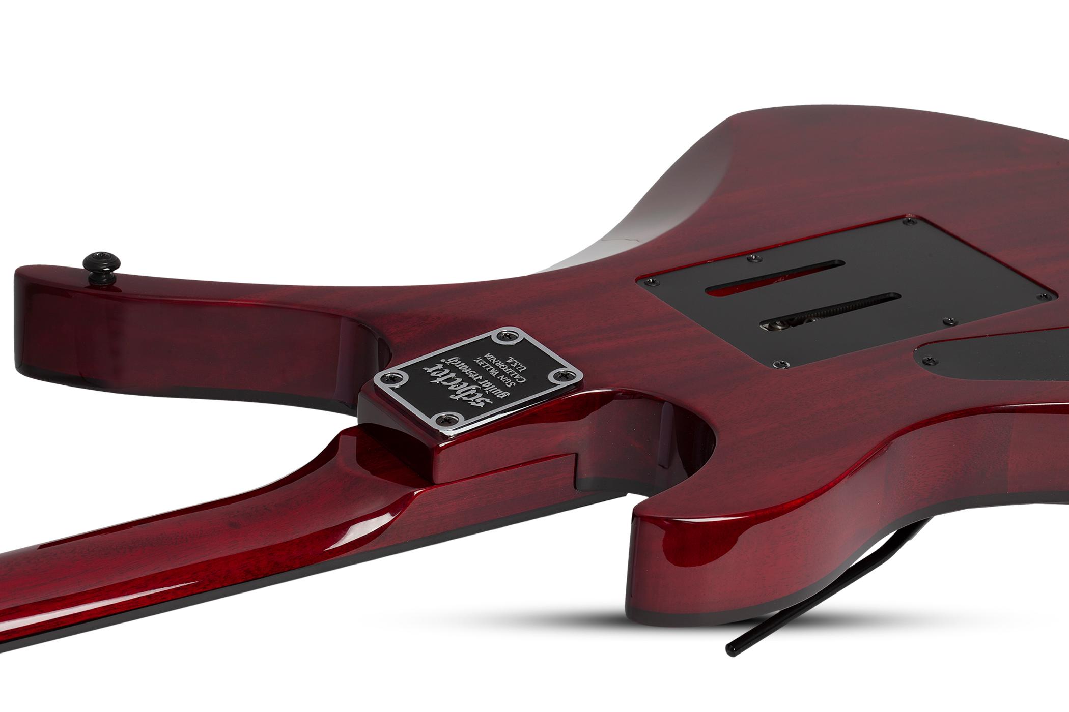 Schecter Synyster Gates Signature Standard Plus Electric Guitar in Deep Red with Black Pin Stripes - SCH-GTR-1753-Body-Angle-Back-2.jpg