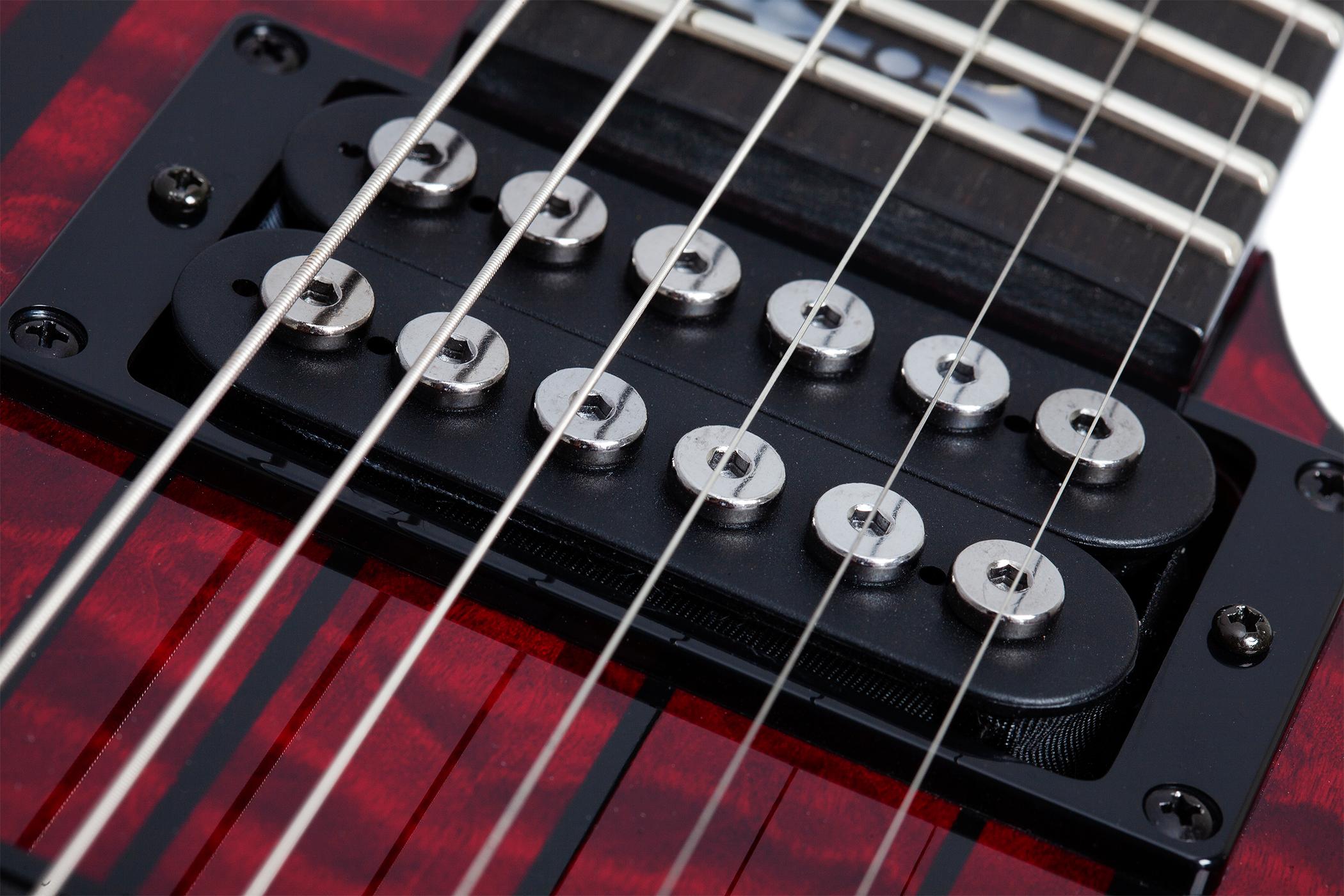 Schecter Synyster Gates Signature Standard Plus Electric Guitar in Deep Red with Black Pin Stripes - SCH-GTR-1753-Neck-Pickup.jpg