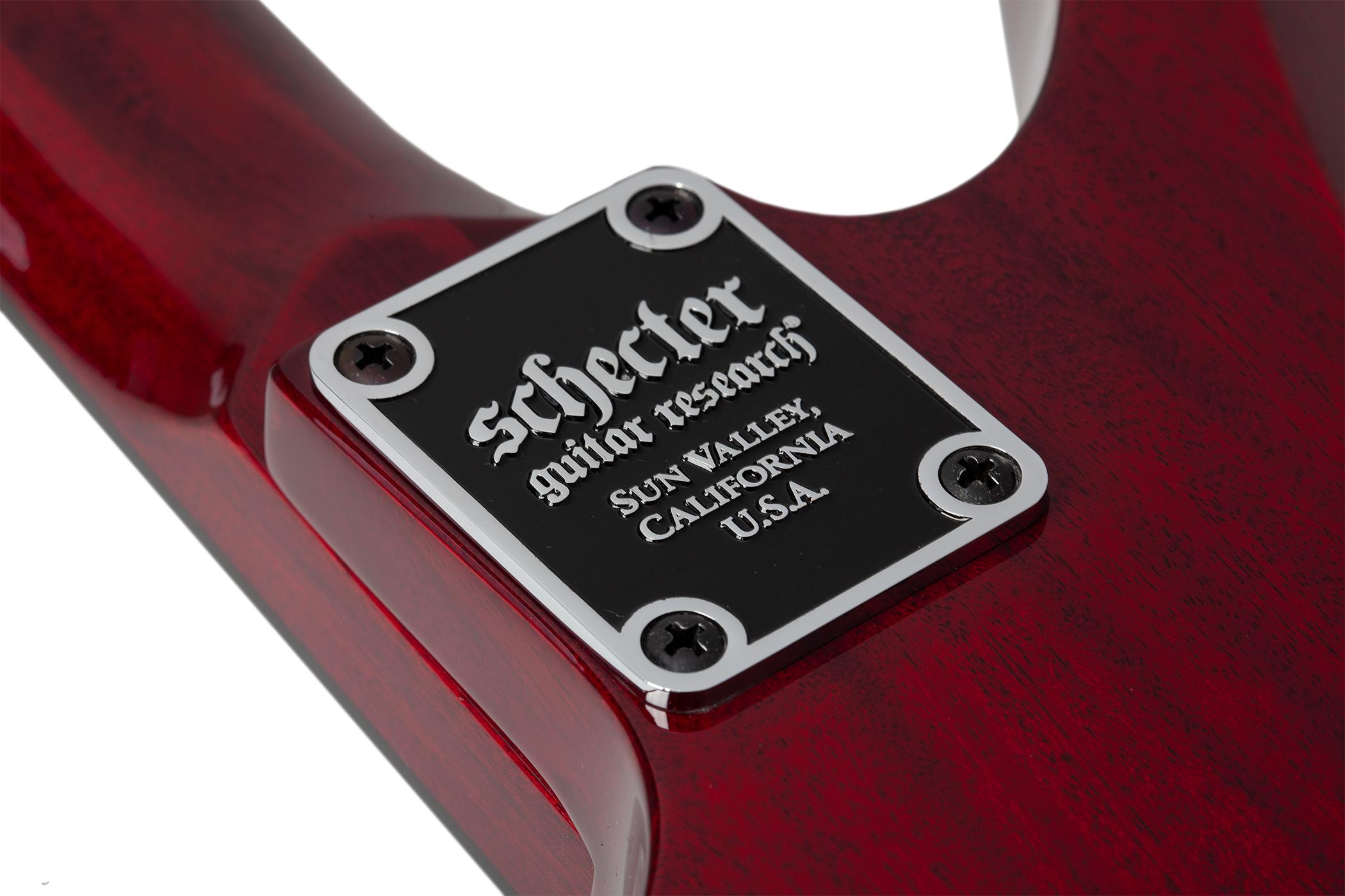 Schecter Synyster Gates Signature Standard Plus Electric Guitar in Deep Red with Black Pin Stripes - SCH-GTR-1753-Neck-Plate.jpg