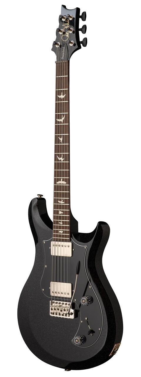 PRS S2 Standard 22 Electric Guitar in Black Rainbow Holoflake - 112823BH-Angle.jpg