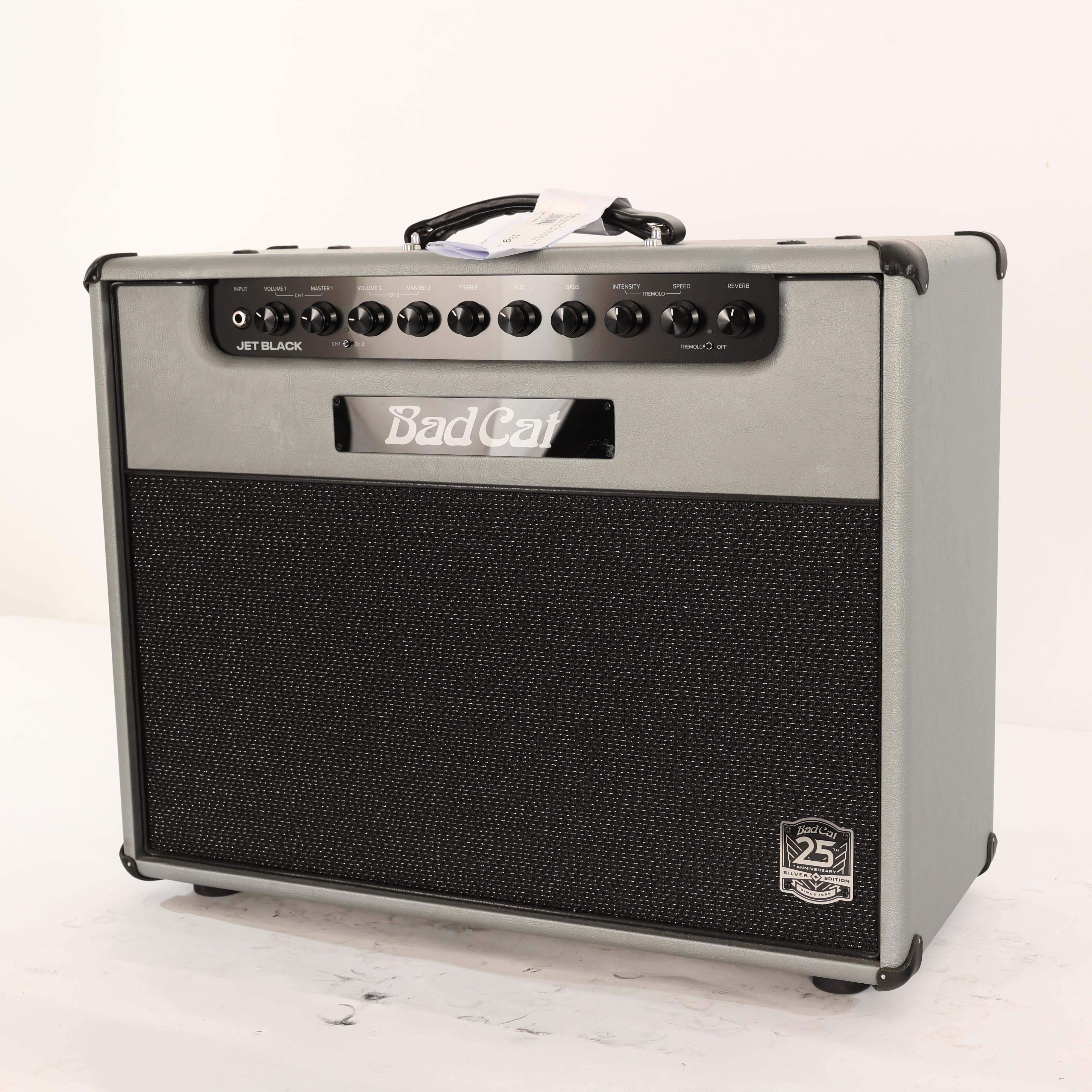 Second Hand Bad Cat Jet Black 1x12" 38W Valve Amp Combo in 25th Anniversary Silver Vinyl #596 - SH-141-5596 (5).jpg