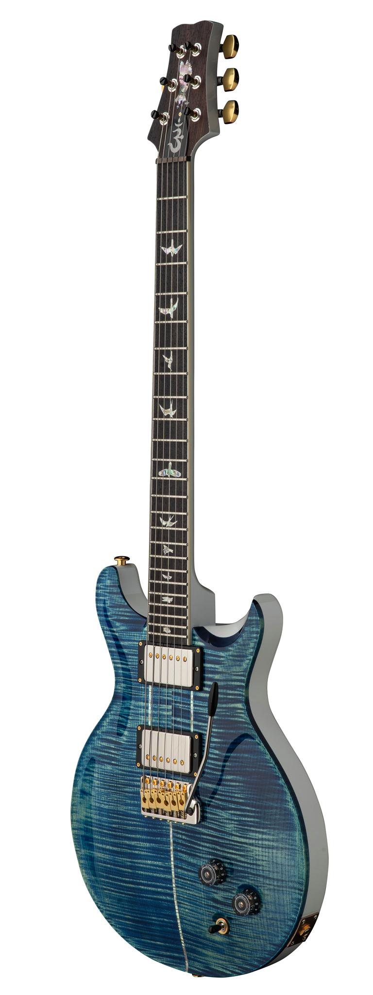PRS Santana Retro 10 Top Electric Guitar in River Blue Pearl - 112828RP-Angle.jpg