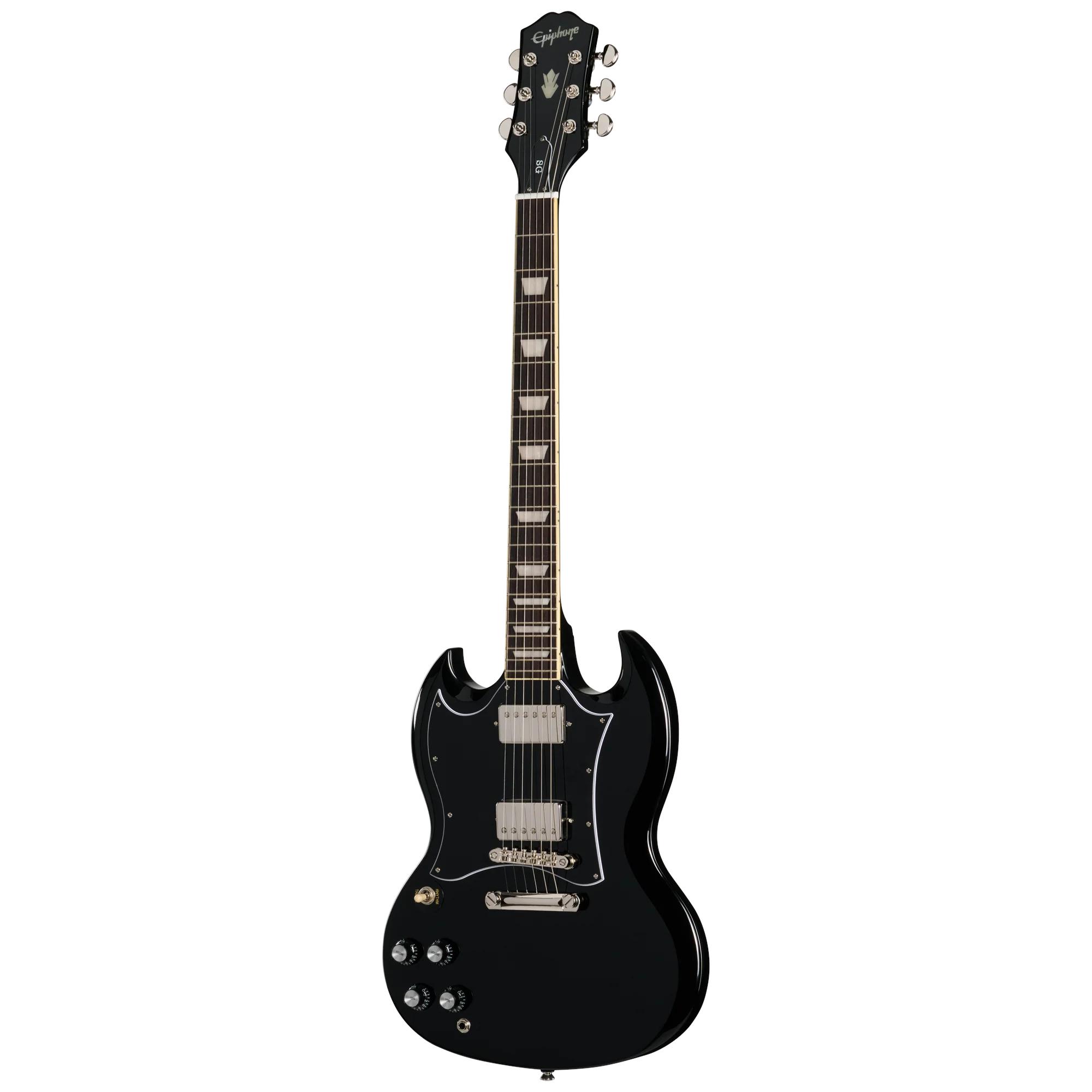 Epiphone Inspired by Gibson SG Standard Left Handed Electric Guitar in Ebony - EIGSGSEBNHRL-Front.jpg