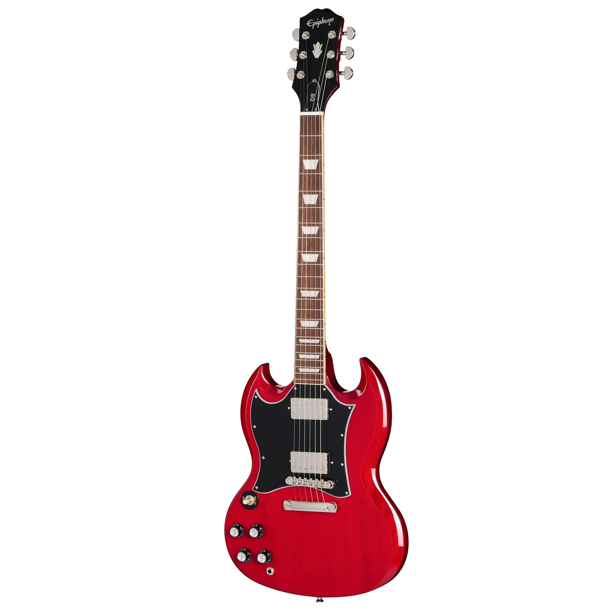 Epiphone Inspired by Gibson SG Standard Left Handed Electric Guitar in Cherry - EIGSGSCHNHRL-Front.jpg