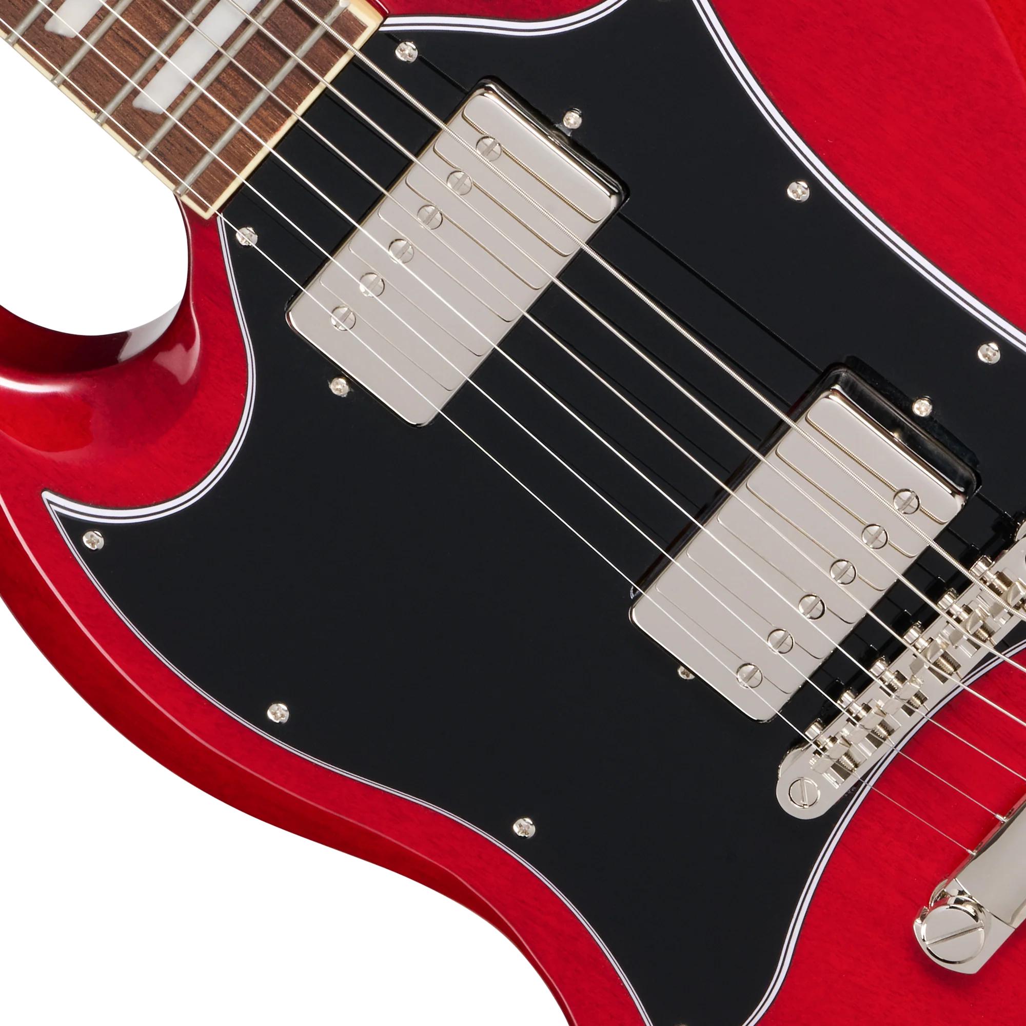 Epiphone Inspired by Gibson SG Standard Left Handed Electric Guitar in Cherry - EIGSGSCHNHRL-Pickups.jpg