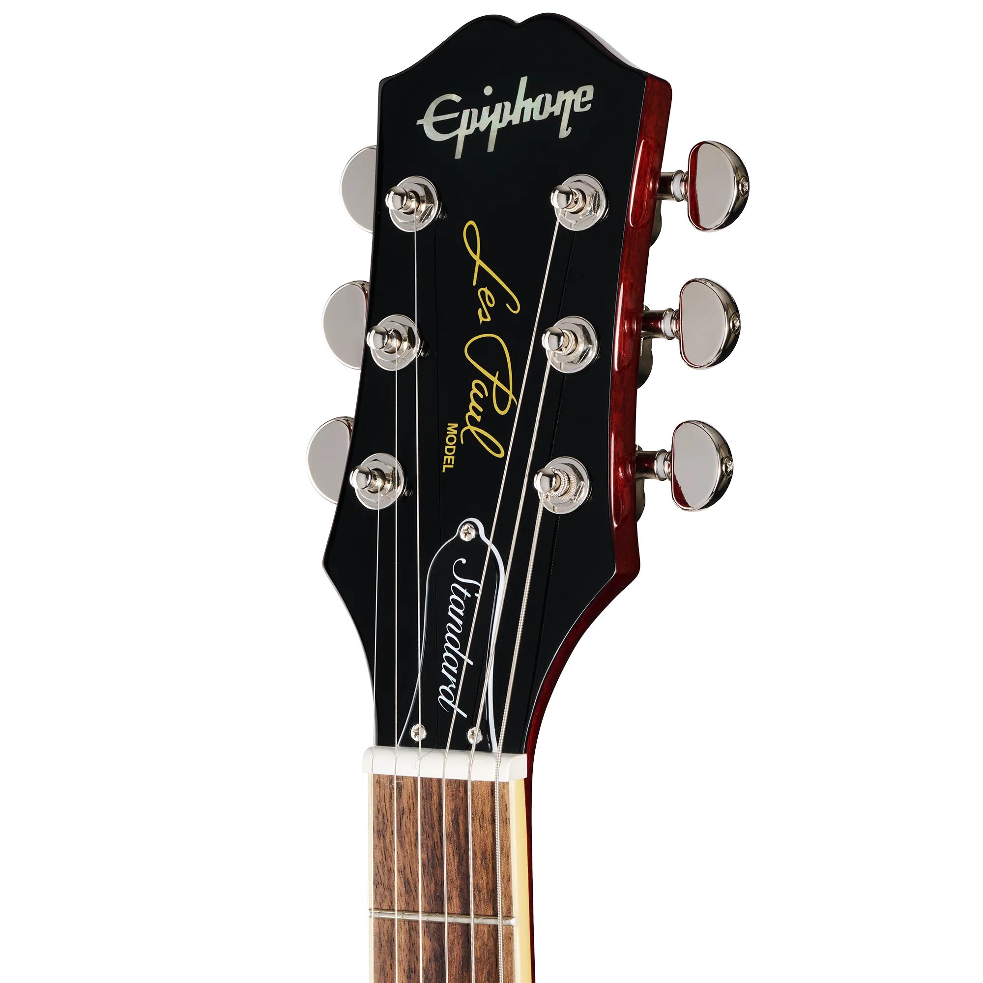 Epiphone Inspired by Gibson Les Paul Standard ‘60s Figured Left Handed Electric Guitar in Iced Tea Burst - EIGLP6ITNHRL-Headstock.jpg