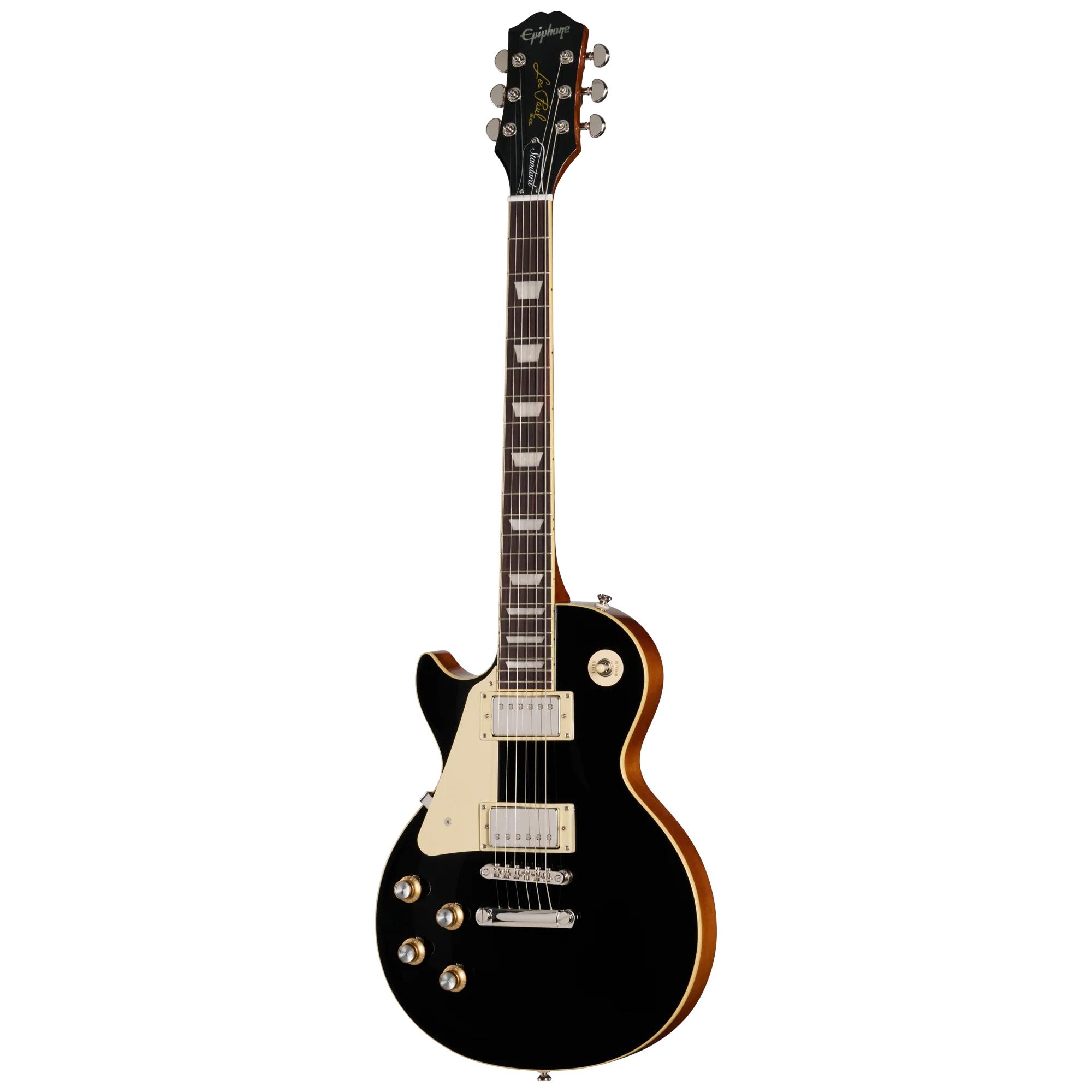Epiphone Inspired by Gibson Les Paul Standard ‘60s Left Handed Electric Guitar in Ebony - EIGLP6EBNHRL-Front.jpg