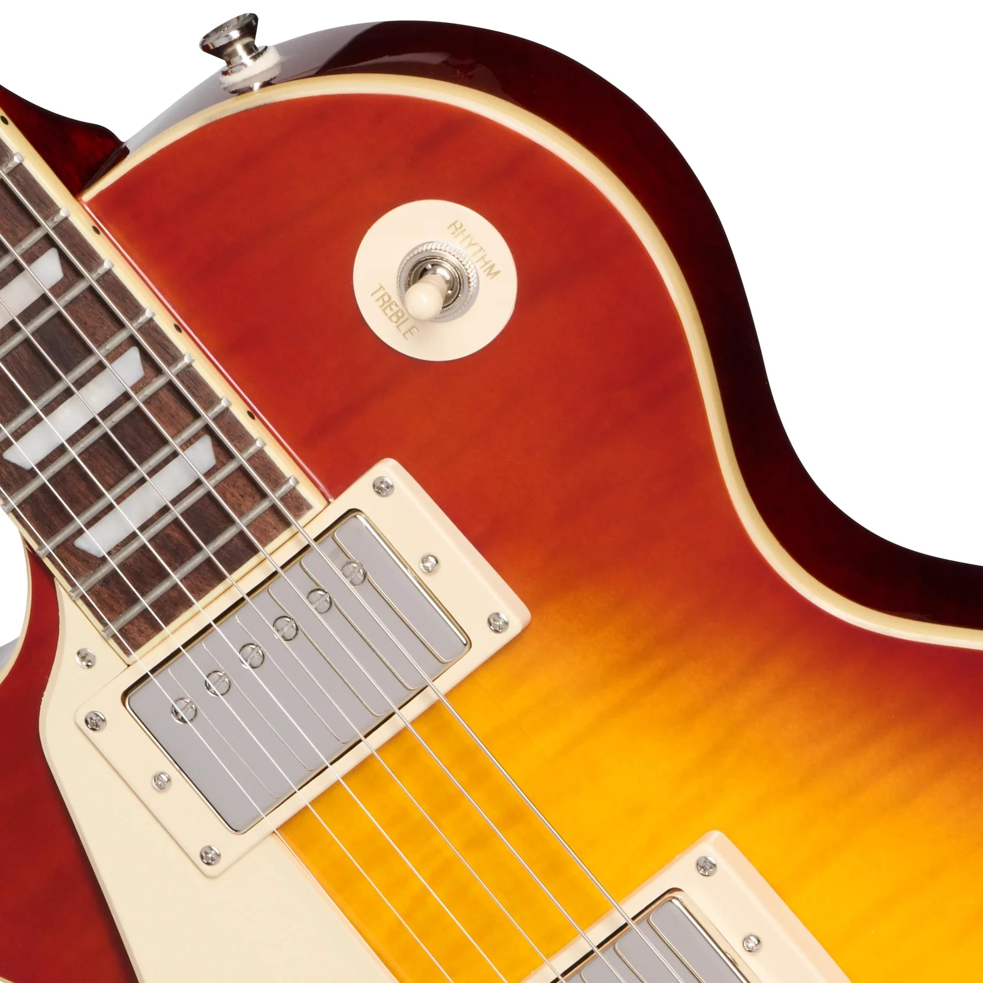 Epiphone Inspired by Gibson Les Paul Standard ‘50s Figured Left Handed Electric Guitar in Washed Cherry Sunburst - EIGLP5WCNHRL-Pickups.jpg