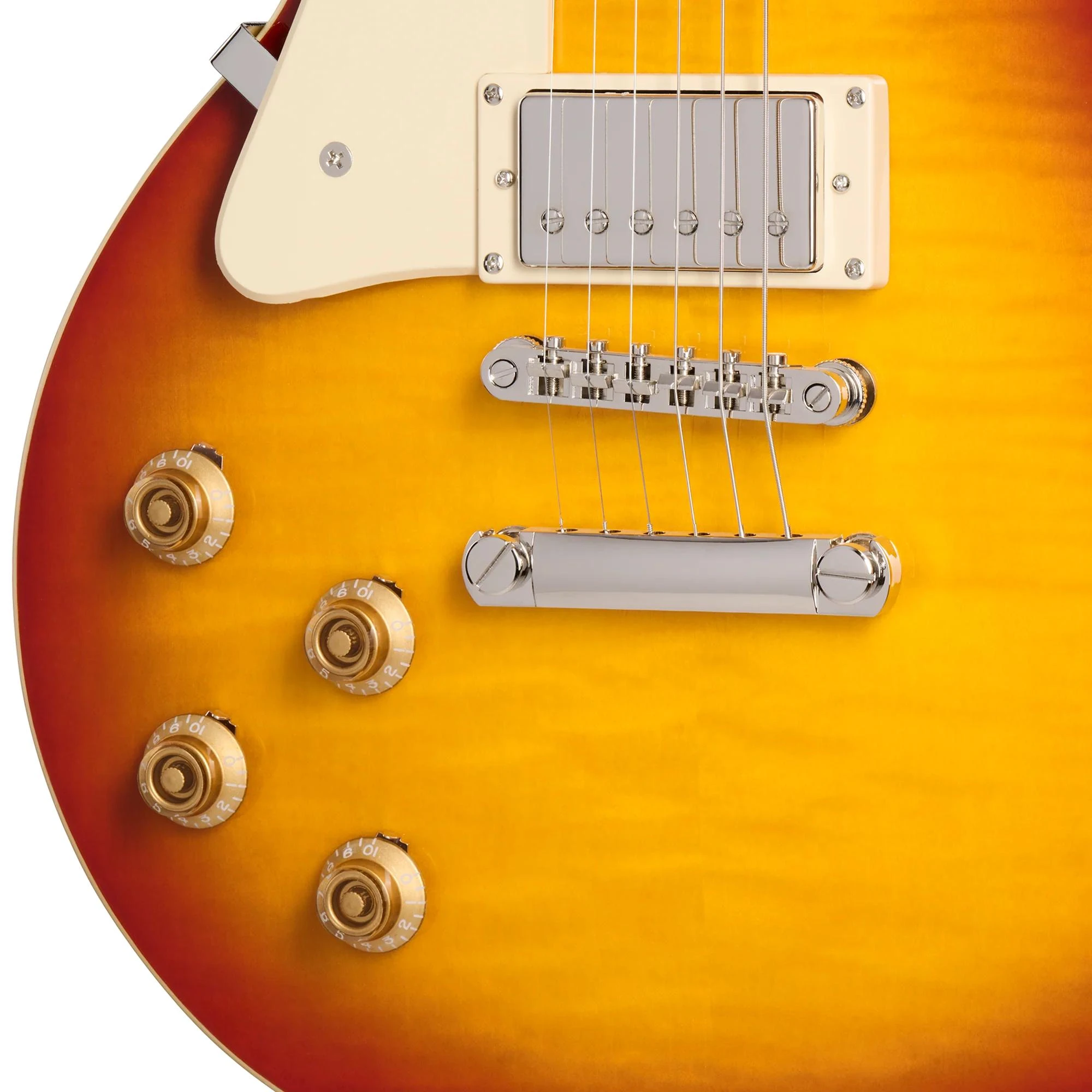 Epiphone Inspired by Gibson Les Paul Standard ‘50s Figured Left Handed Electric Guitar in Washed Cherry Sunburst - EIGLP5WCNHRL-Detail.jpg