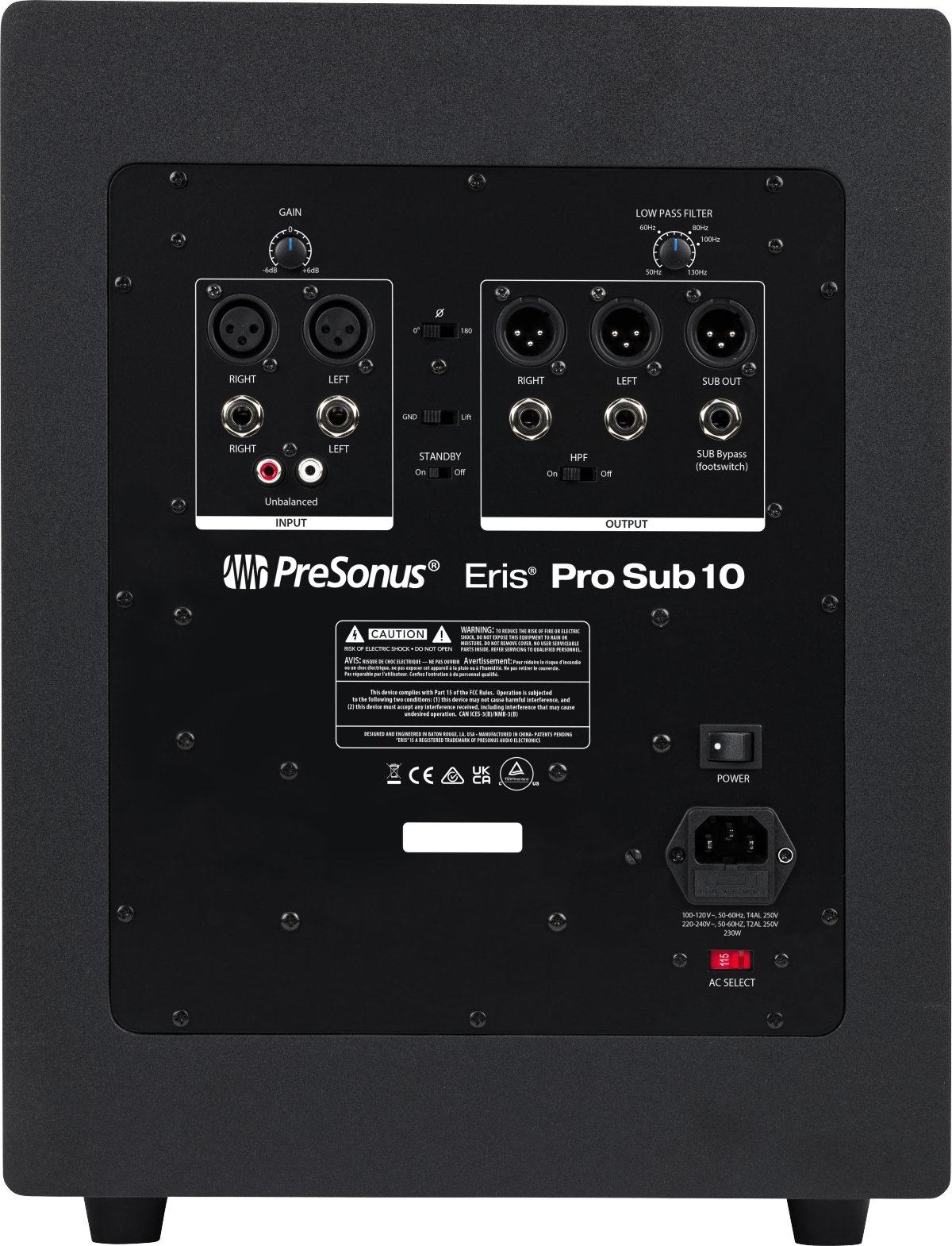 PreSonus Eris Pro Sub 10 in Black - 2777506132-Presonus_Eris_Pro_Sub_10_Rear.jpg