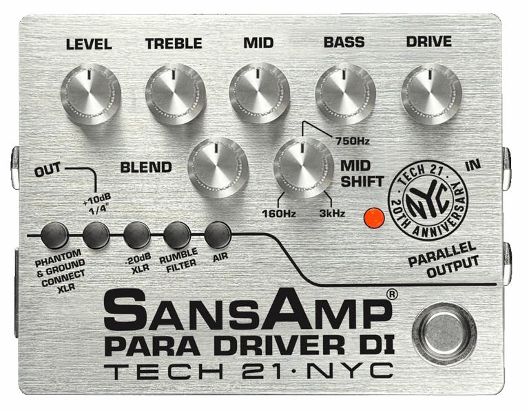 Tech 21 SansAmp 20th Anniversary PARA DRIVER DI Preamp Pedal in