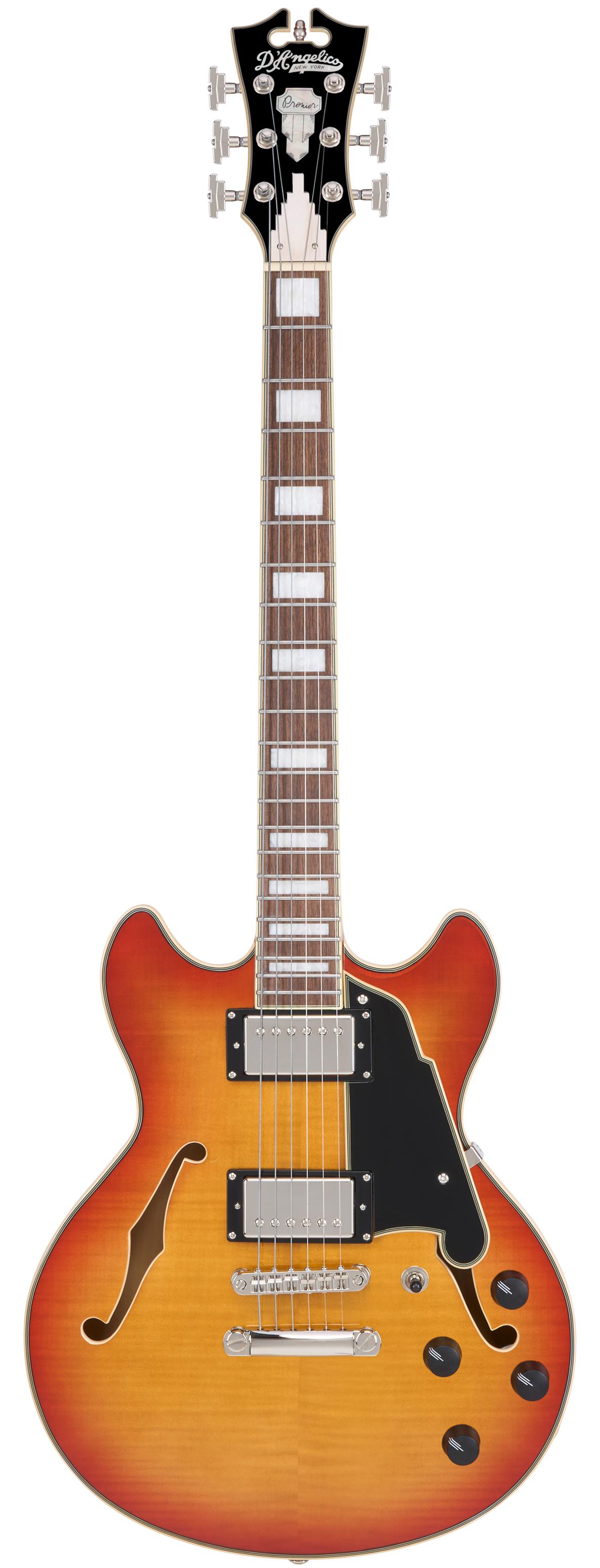 ギター BELIS Low Gain Wonder Phantom Fx D'Angelico Premier Mini DC XT Semi-Hollow Electric Guitar in Honey
