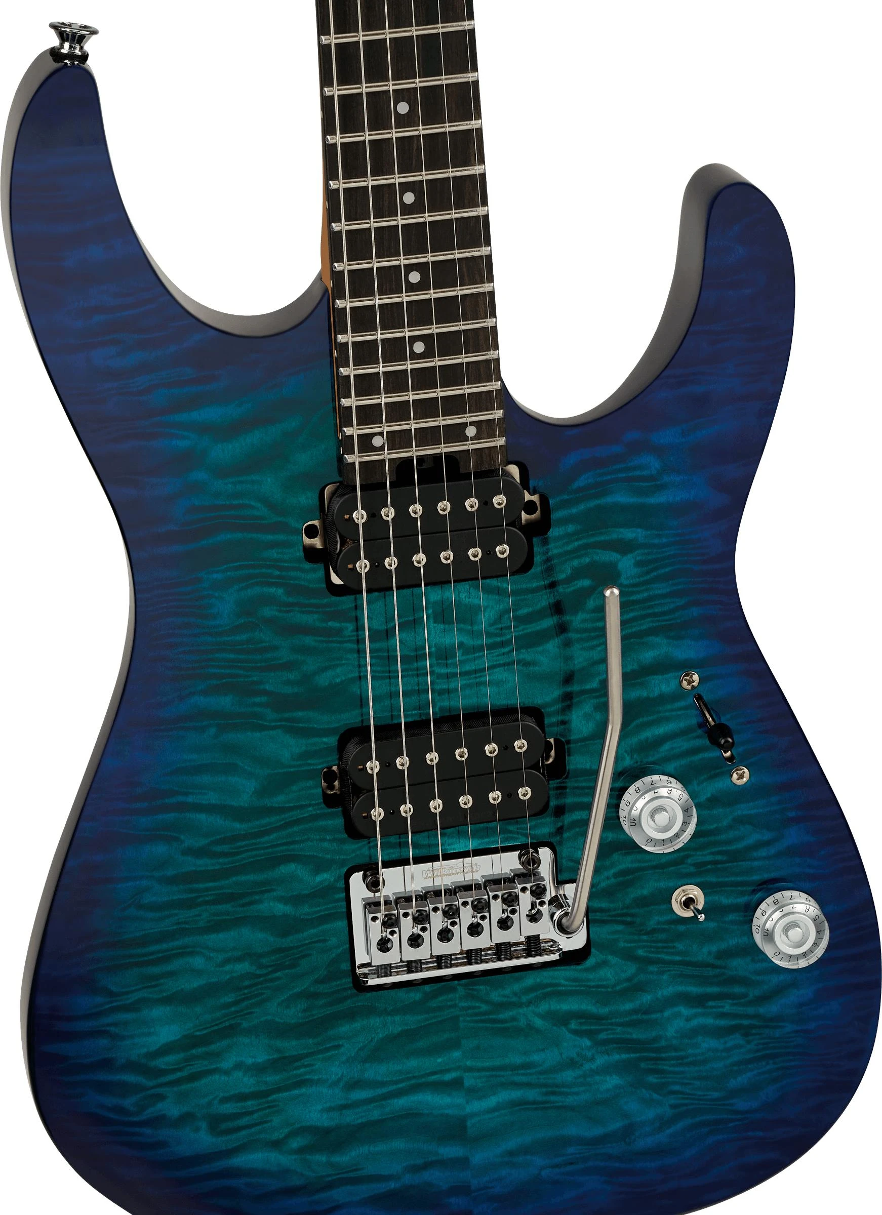 Charvel Pro-Mod Plus DK24 HH 2PT EB QM Electric Guitar in Chlorine Burst - 2972811521_cha_ins_fbd_1_nr.jpg