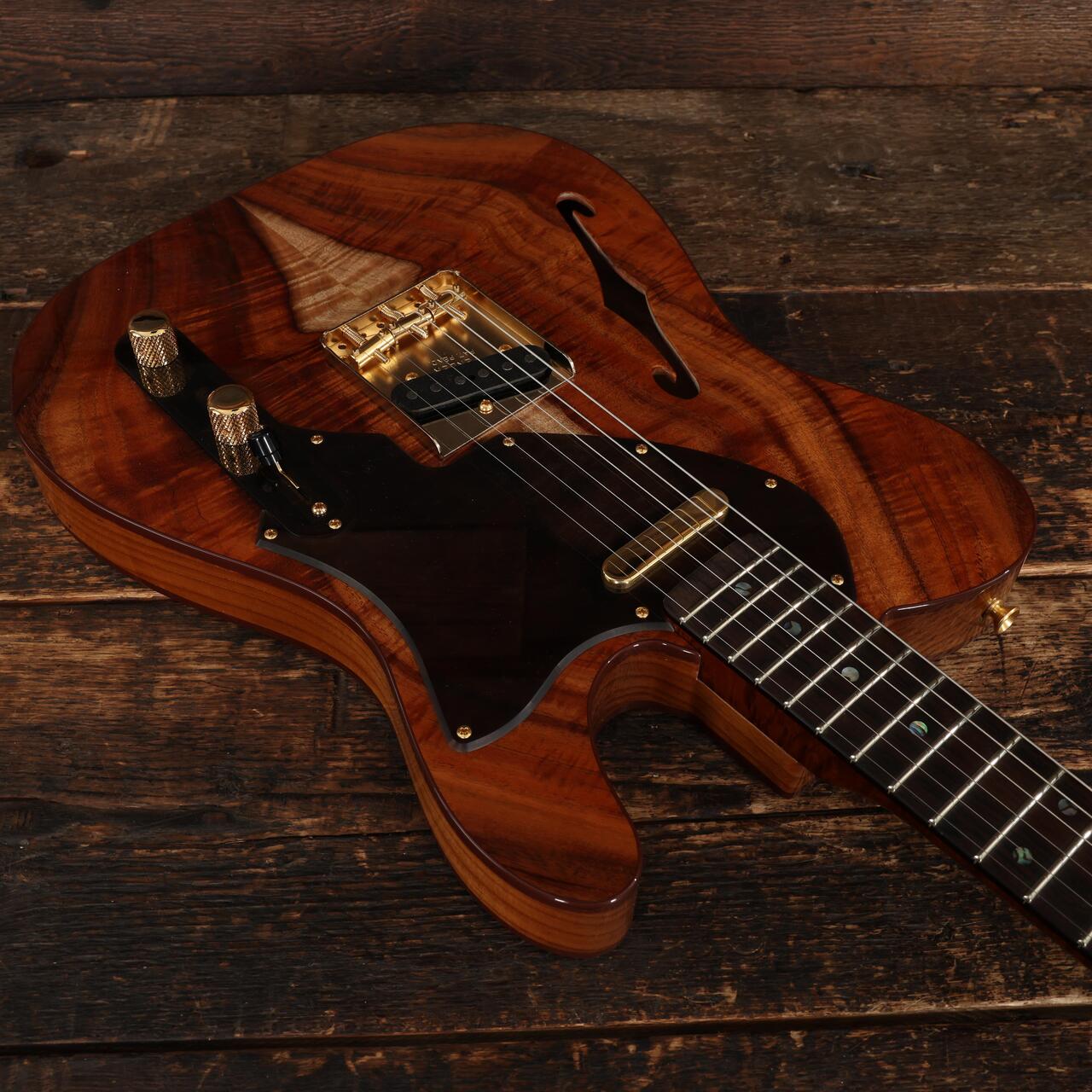 Fender Custom Shop Masterbuilt Austin MacNutt Koa Top Telecaster Thinline NOS Electric Guitar in Natural - AM0156 (12).JPG