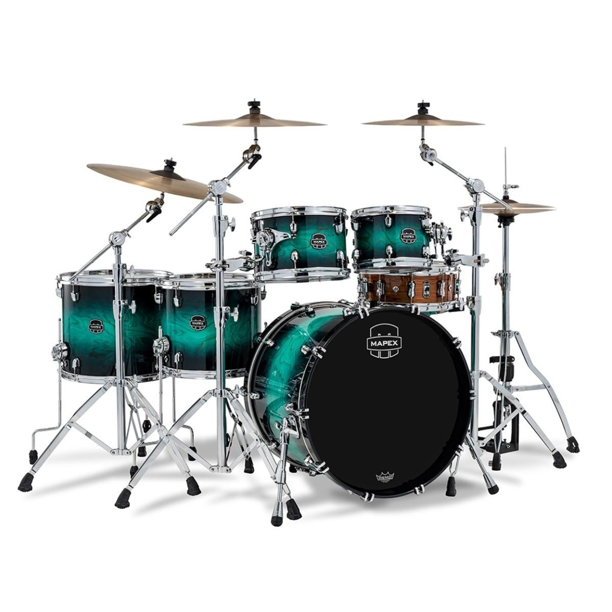 Mapex Saturn VI Studioease 22" 5 Piece Acoustic Shell Pack in Marine Teal - SR628XZ-XT (1).jpg