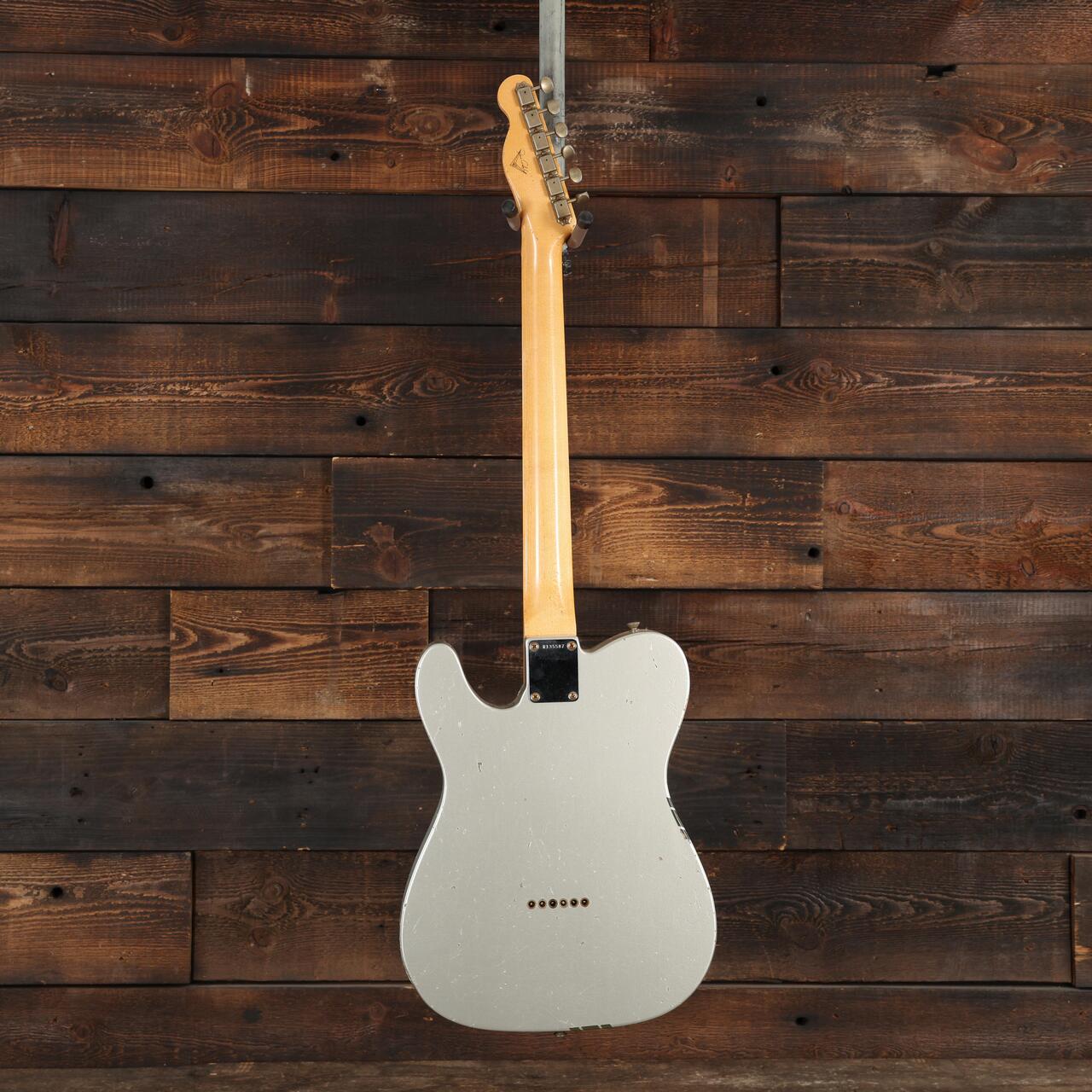 Fender Custom Shop Masterbuilt Dennis Galuszka ‘63 Telecaster Journeyman Relic in Aged Inca Silver with Green Competition Stripe - R135587 (5).JPG