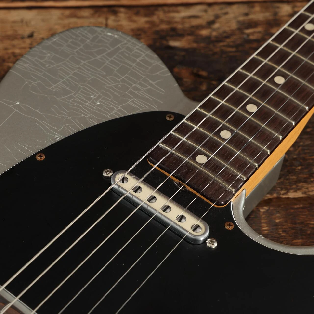 Fender Custom Shop Masterbuilt Dennis Galuszka ‘63 Telecaster Journeyman Relic in Aged Inca Silver with Green Competition Stripe - R135587 (9).JPG