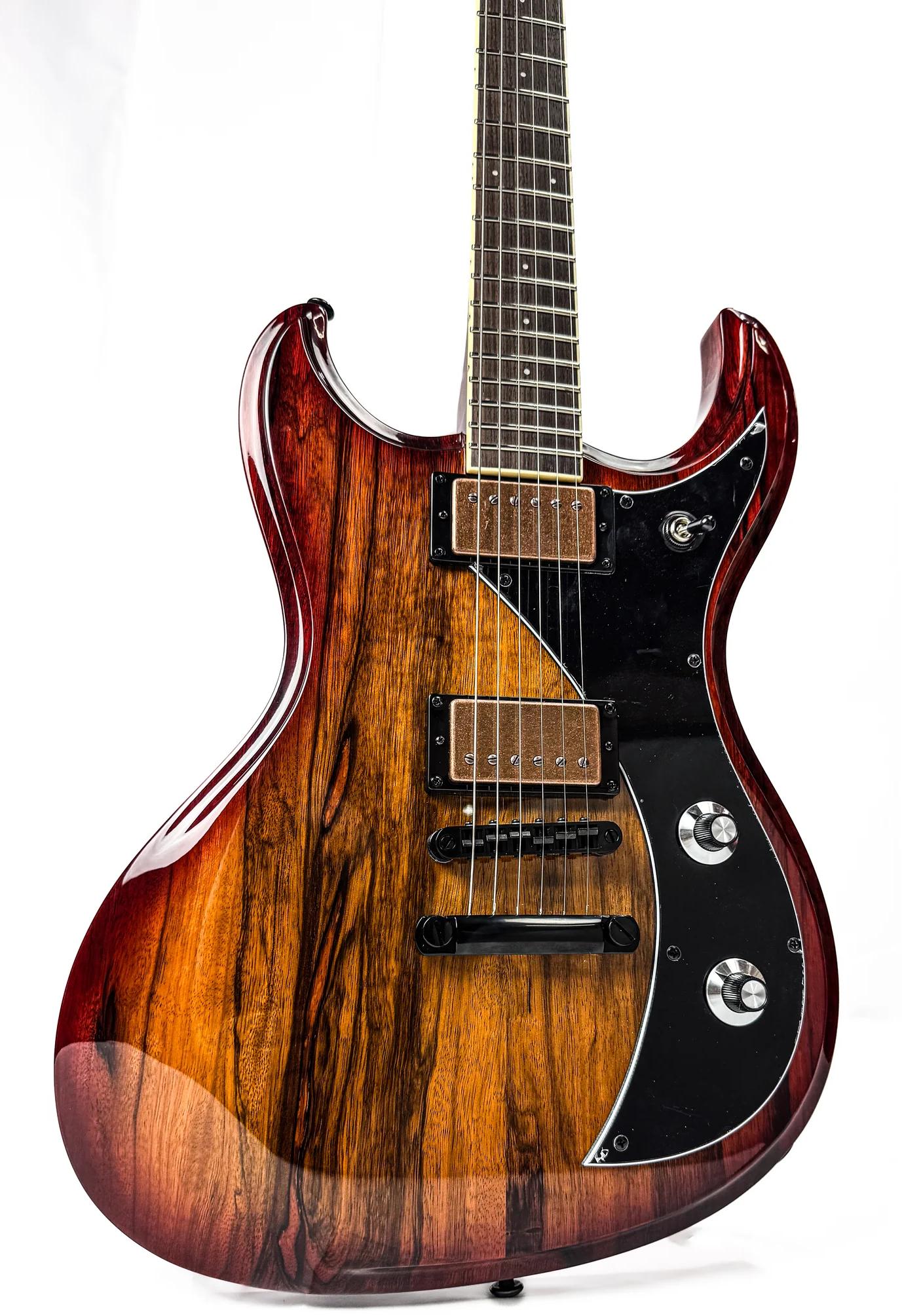 Dunable Gnarwhal DE Black Limba Electric Guitar in Tobacco Burst - GN-TB-Angle.jpg