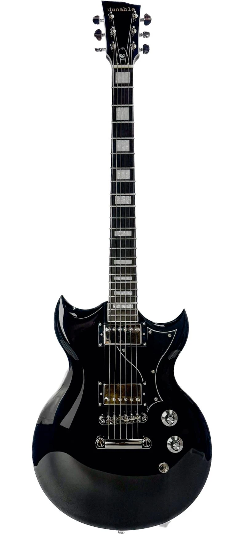 Dunable Minotaur DE Electric Guitar in Gloss Black - MN-DE-GB-Front.jpg
