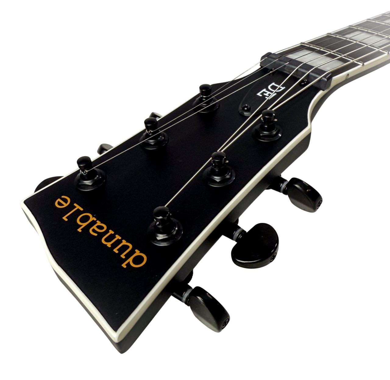 Dunable Minotaur DE Electric Guitar in Matte Black - MN-DE-MB-Headstock.jpg