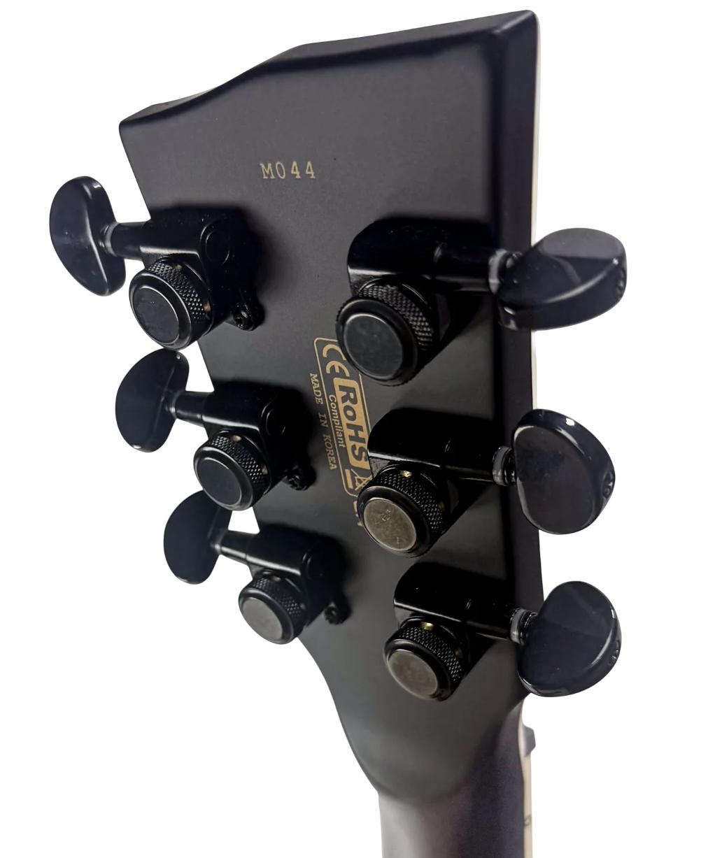 Dunable Minotaur DE Electric Guitar in Matte Black - MN-DE-MB-Headstock-Back.jpg