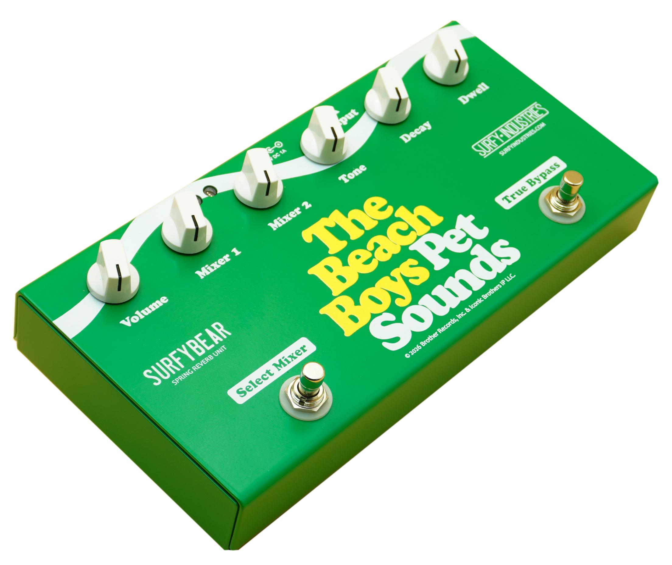 Surfy Industries SurfyBear Compact 60th Anniversary Beach Boys Pet Sounds Reverb Pedal - SI-SUBECT16 ANGLE RIGHT.jpg