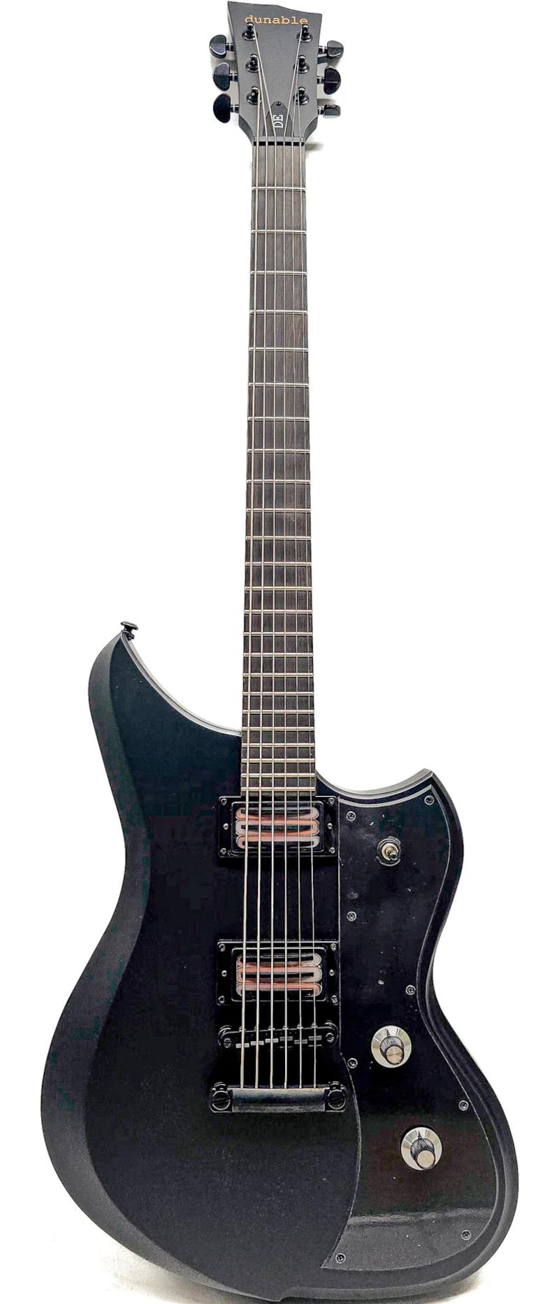 Dunable Yeti DE Baritone Swamp Ash Electric Guitar in Matte Black - YEB-MB-Front.jpg
