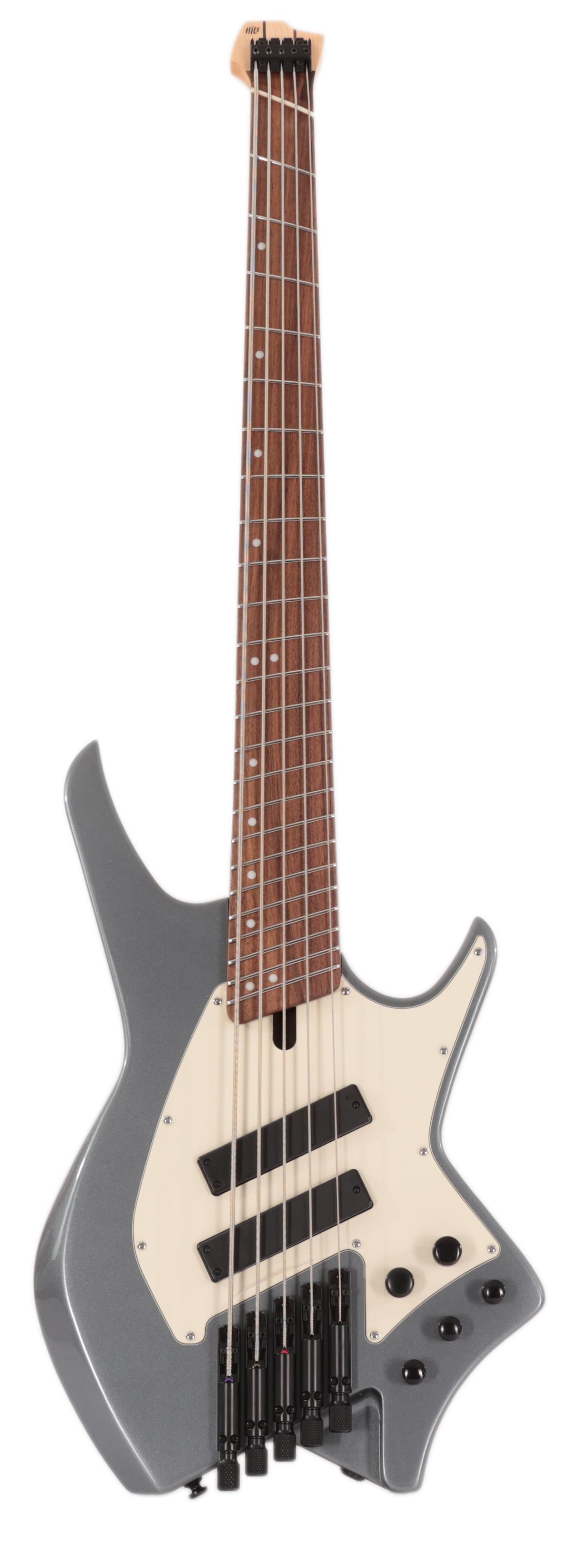 B Stock : HILS NEXT HNB5 5-String Bass Guitar in Gloss Gunmetal Grey with Fanned Frets - 006 - HNB5G-NS-GMG   (2).jpg