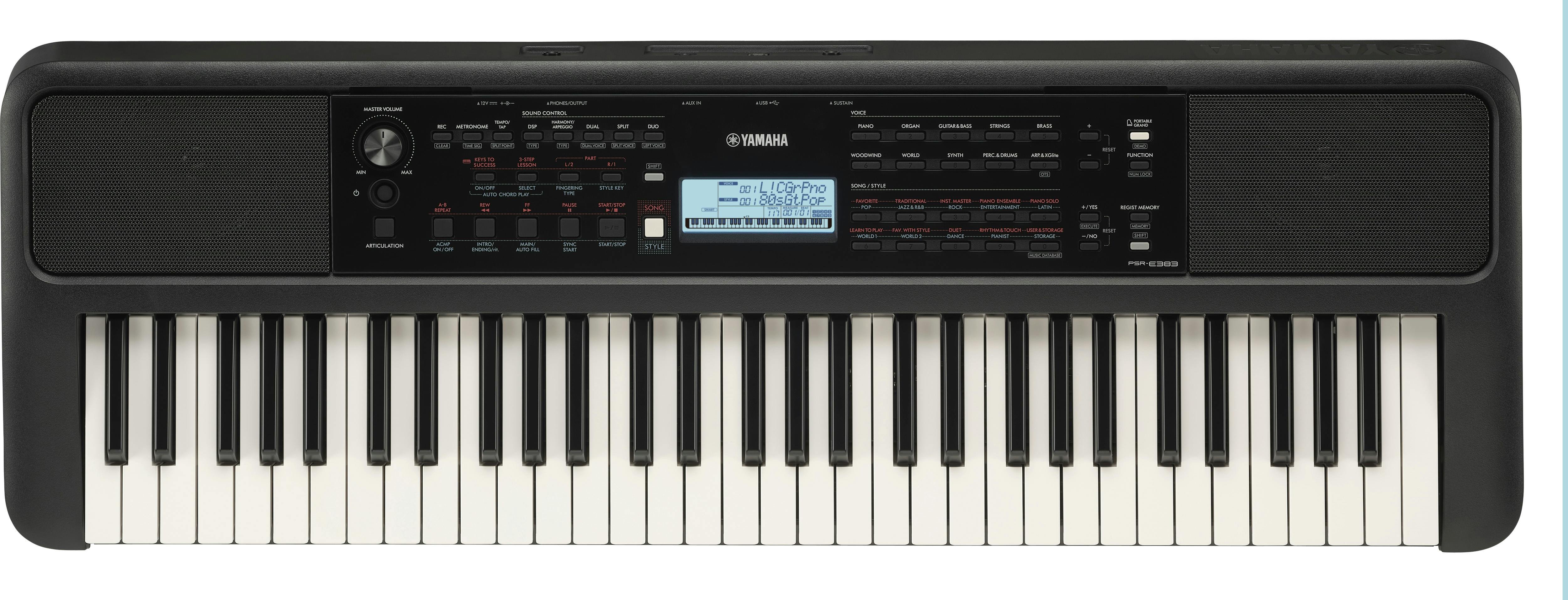 B Stock : Yamaha PSR-E383 Digital Keyboard in Black inc. PA130 PSU - 002 - PSRE383-PSR-E383_o_0001.jpg